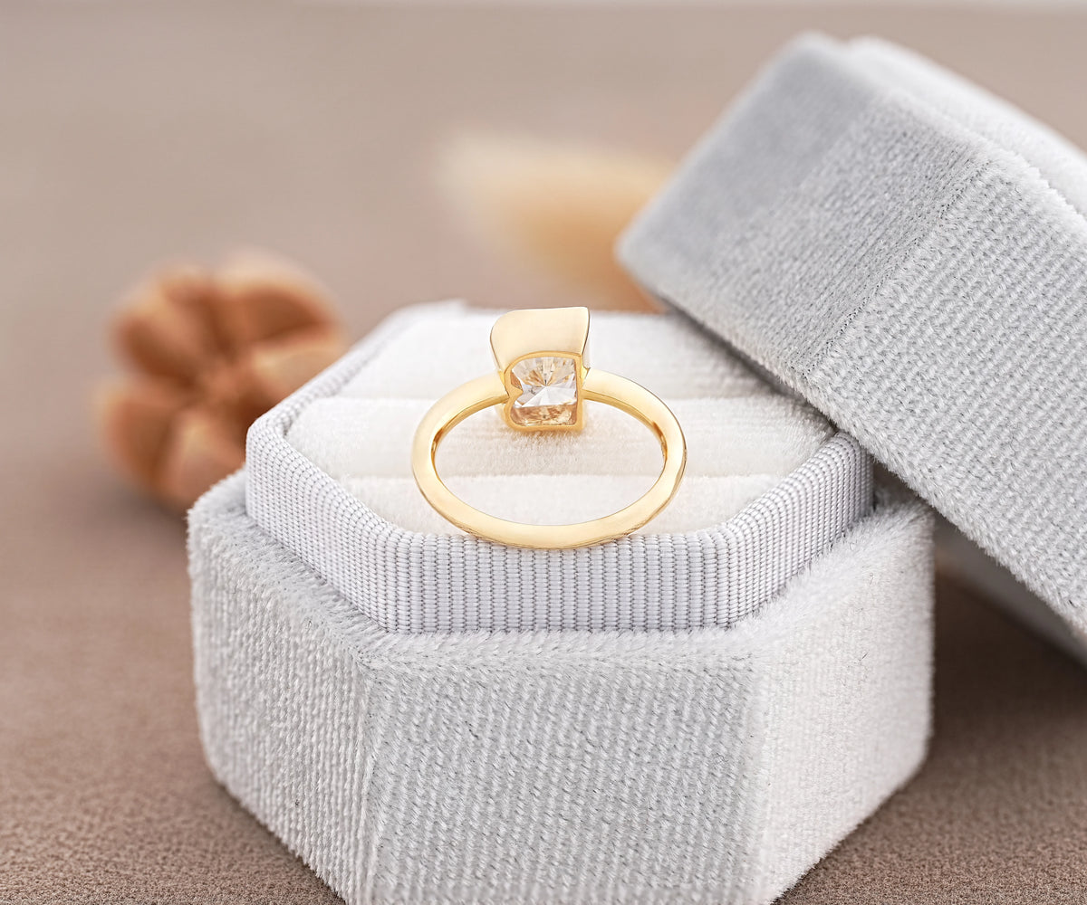 Bezel Set B-Shape Lab Grown Diamond Anniversary Ring