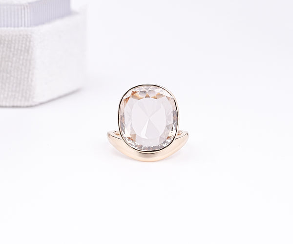 Bezel Set Dome Oval Lab Diamond Anniversary Ring