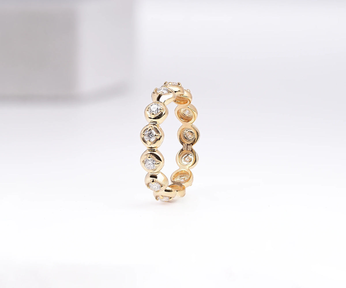 Bezel Bubble Full Eternity Round Lab Diamond Wedding Band