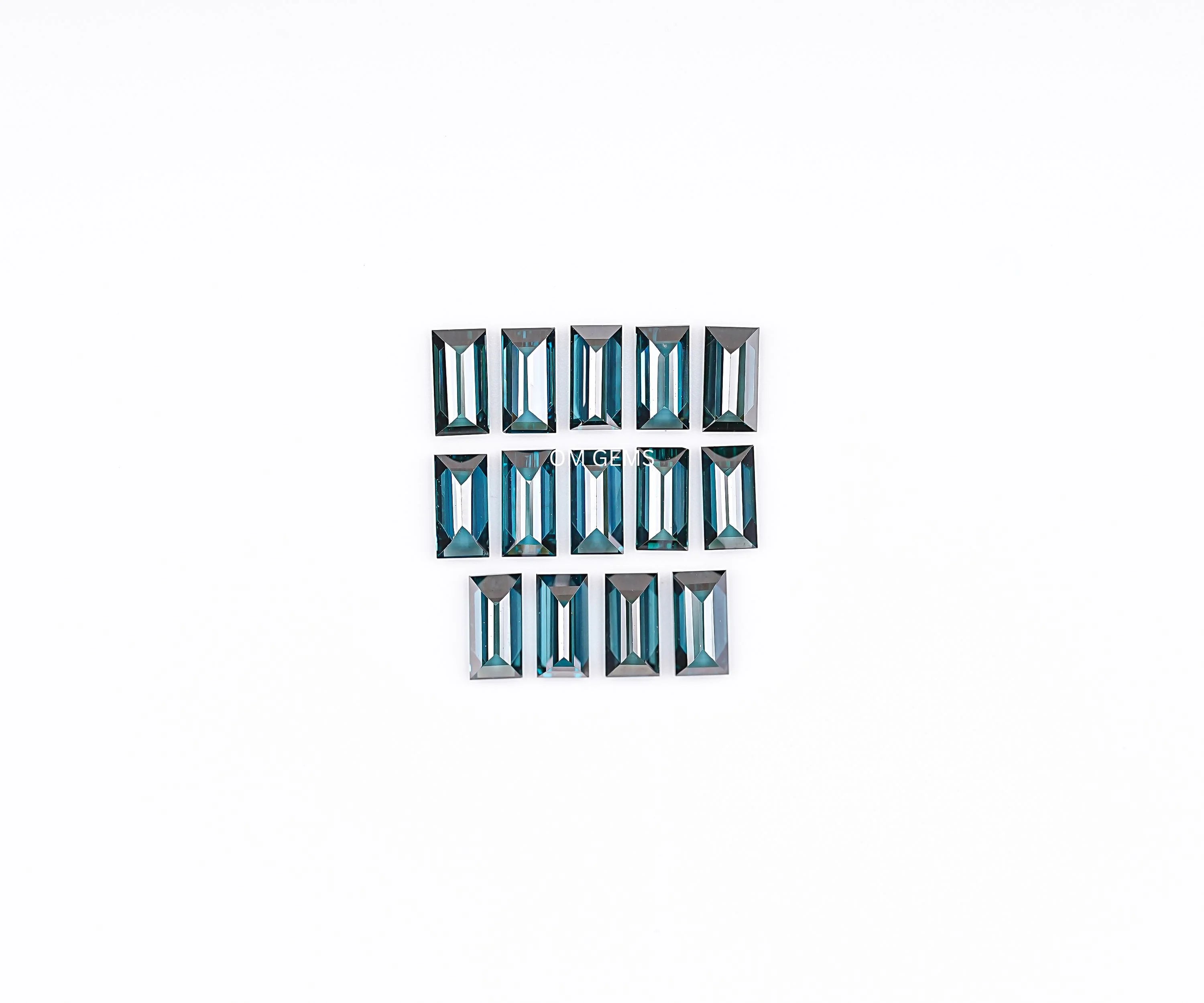 Blue Baguette Cut Lab Grown Melee Diamond