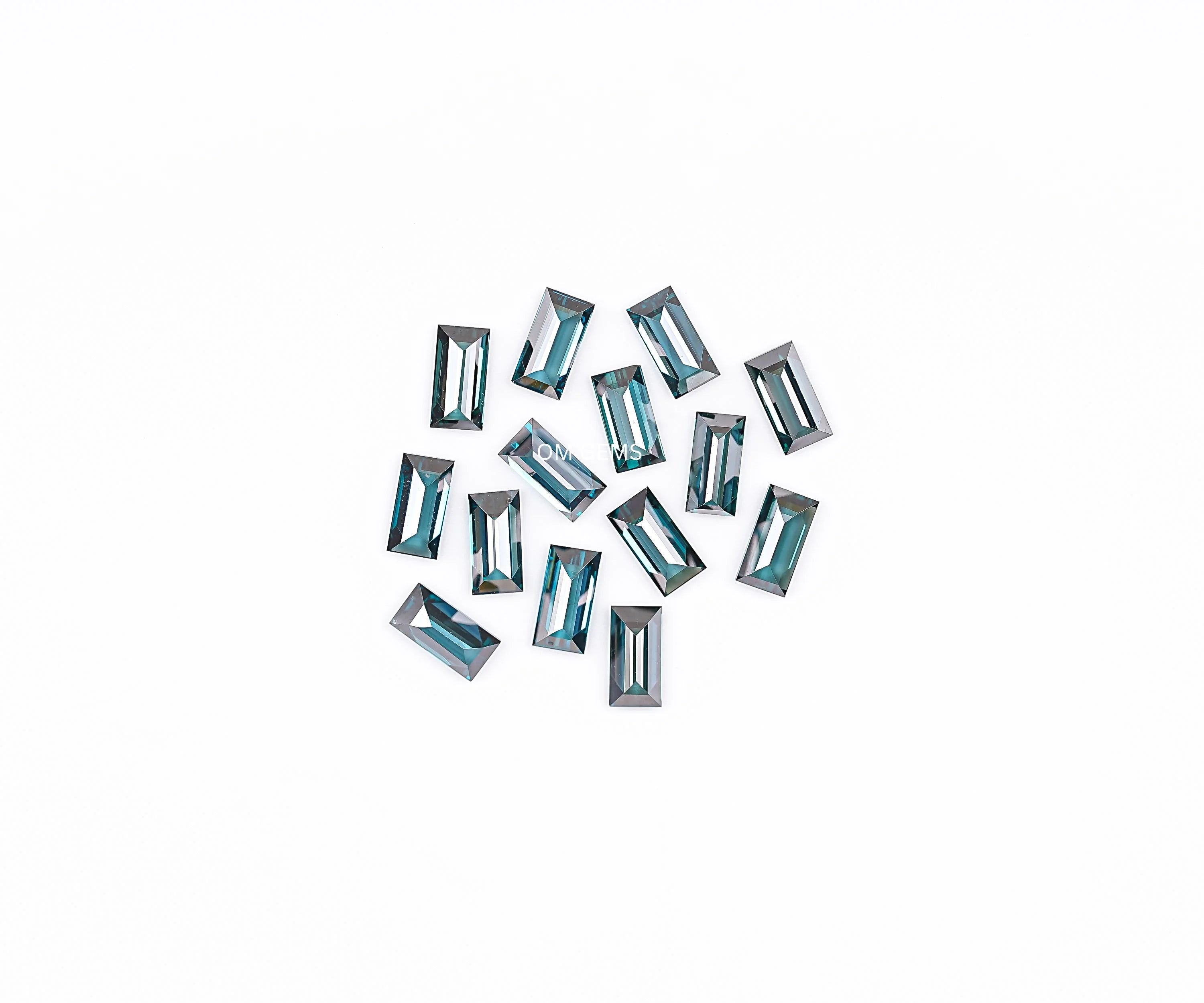 Blue Baguette Cut Lab Grown Melee Diamond