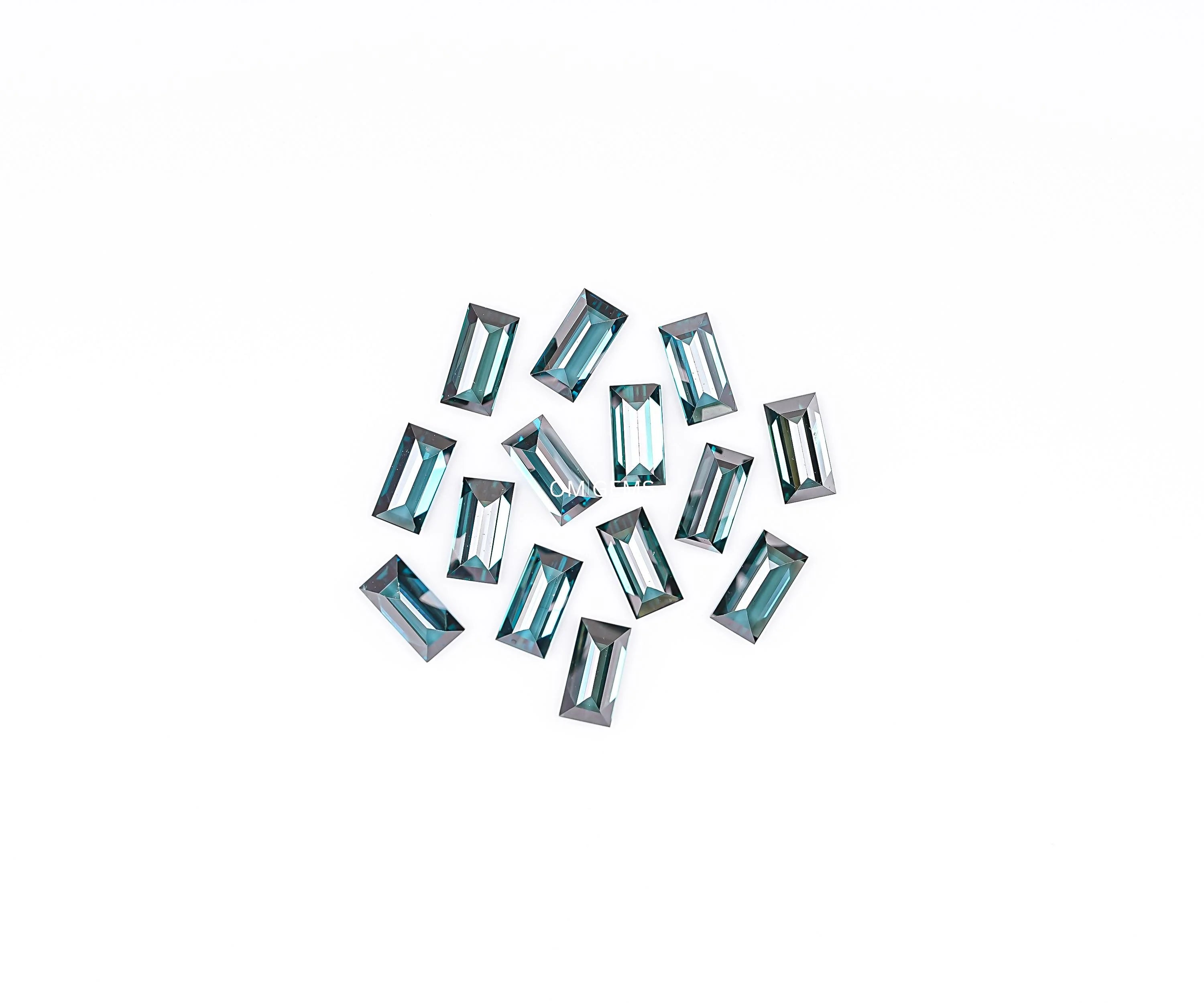 Blue Baguette Cut Lab Grown Melee Diamond