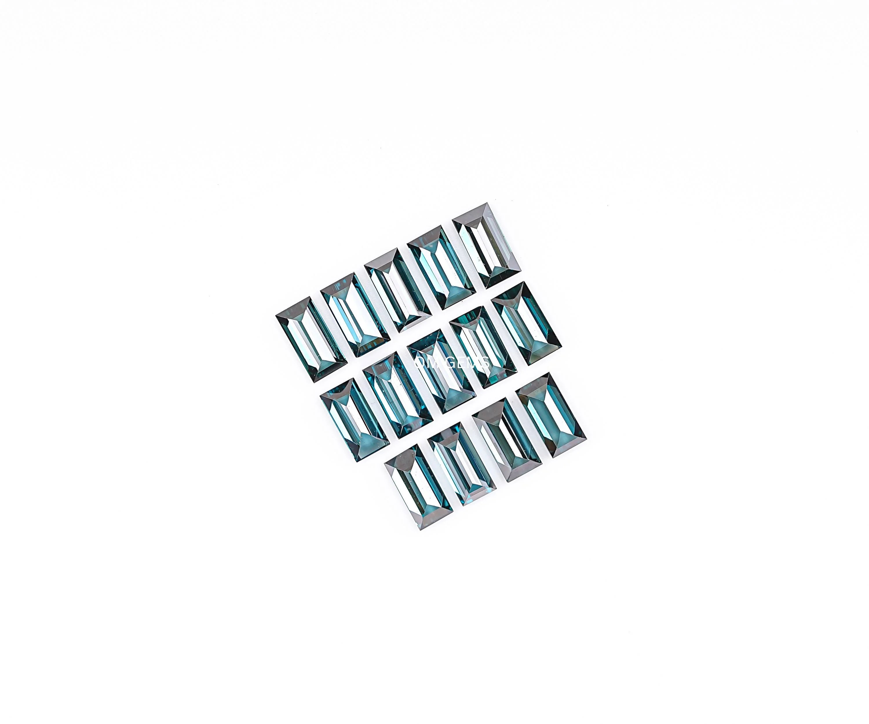 Blue Baguette Cut Lab Grown Melee Diamond