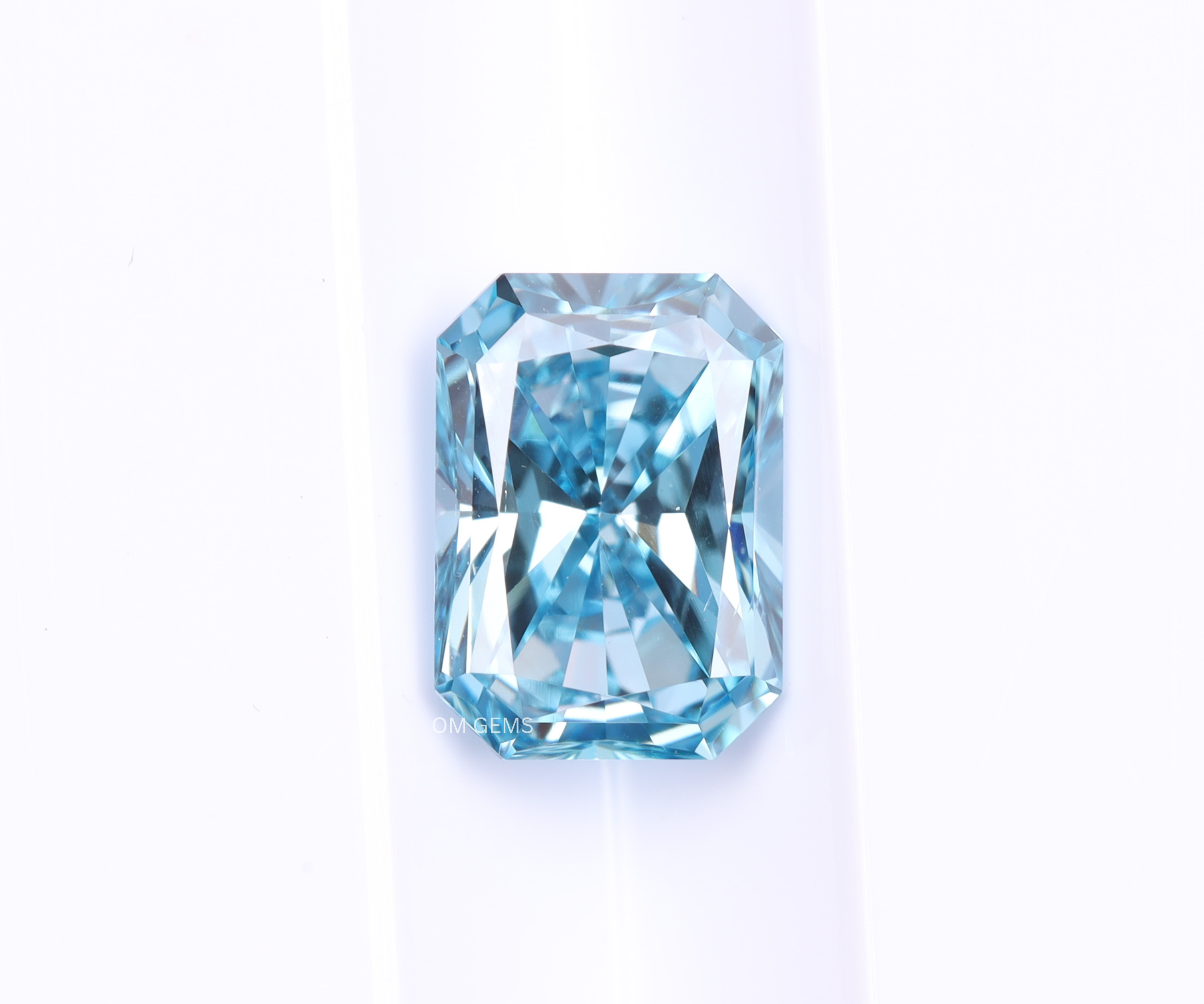1.50 CT Blue Radiant Cut Lab Grown Diamond