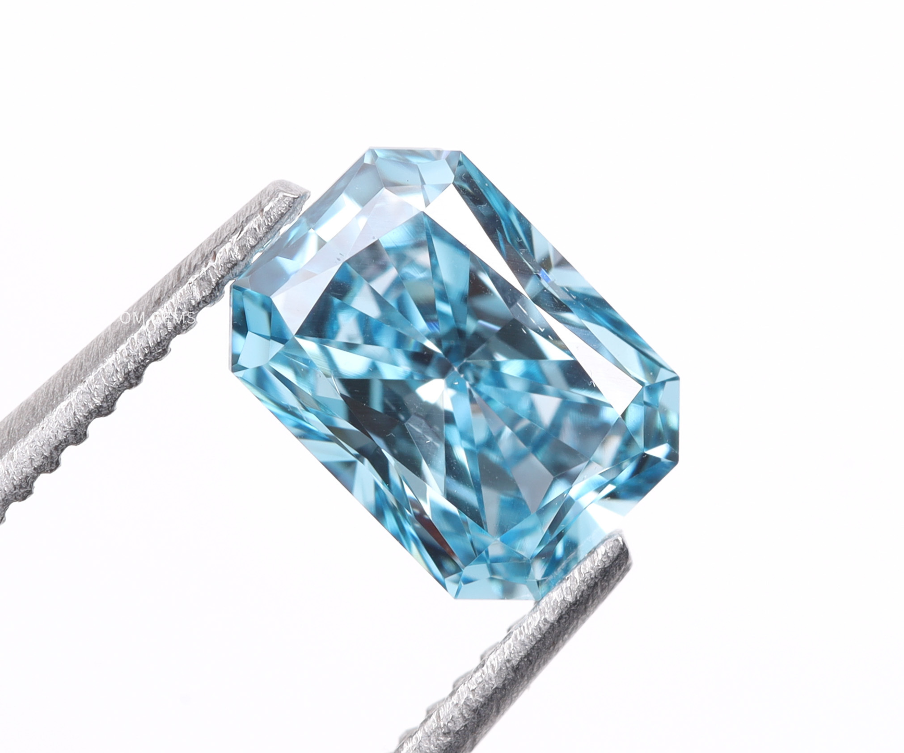 Blue Radiant Cut Lab Grown Diamond
