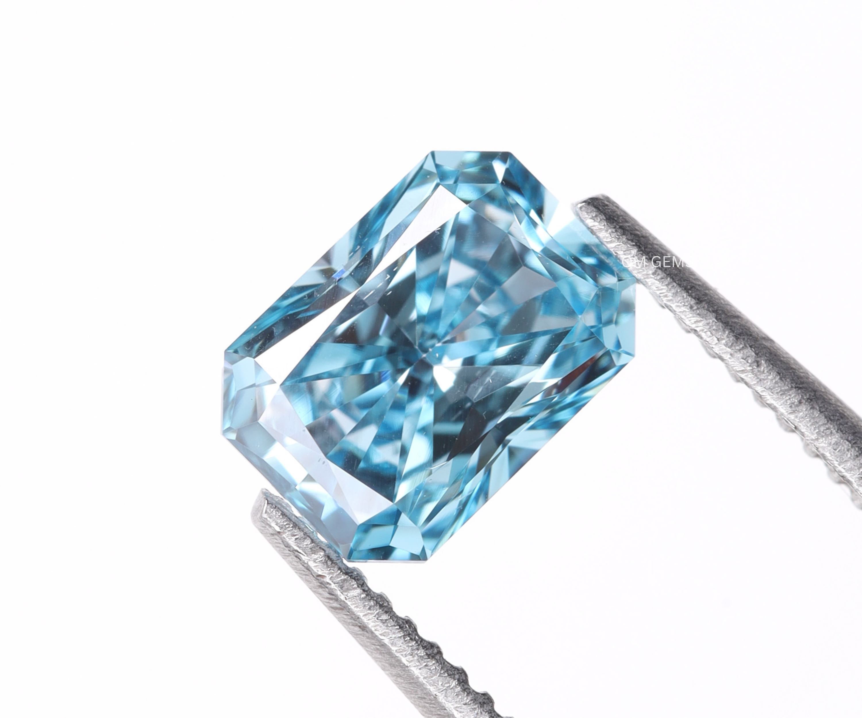 Lab Grown 1.50 CT Blue Radiant Cut Diamond