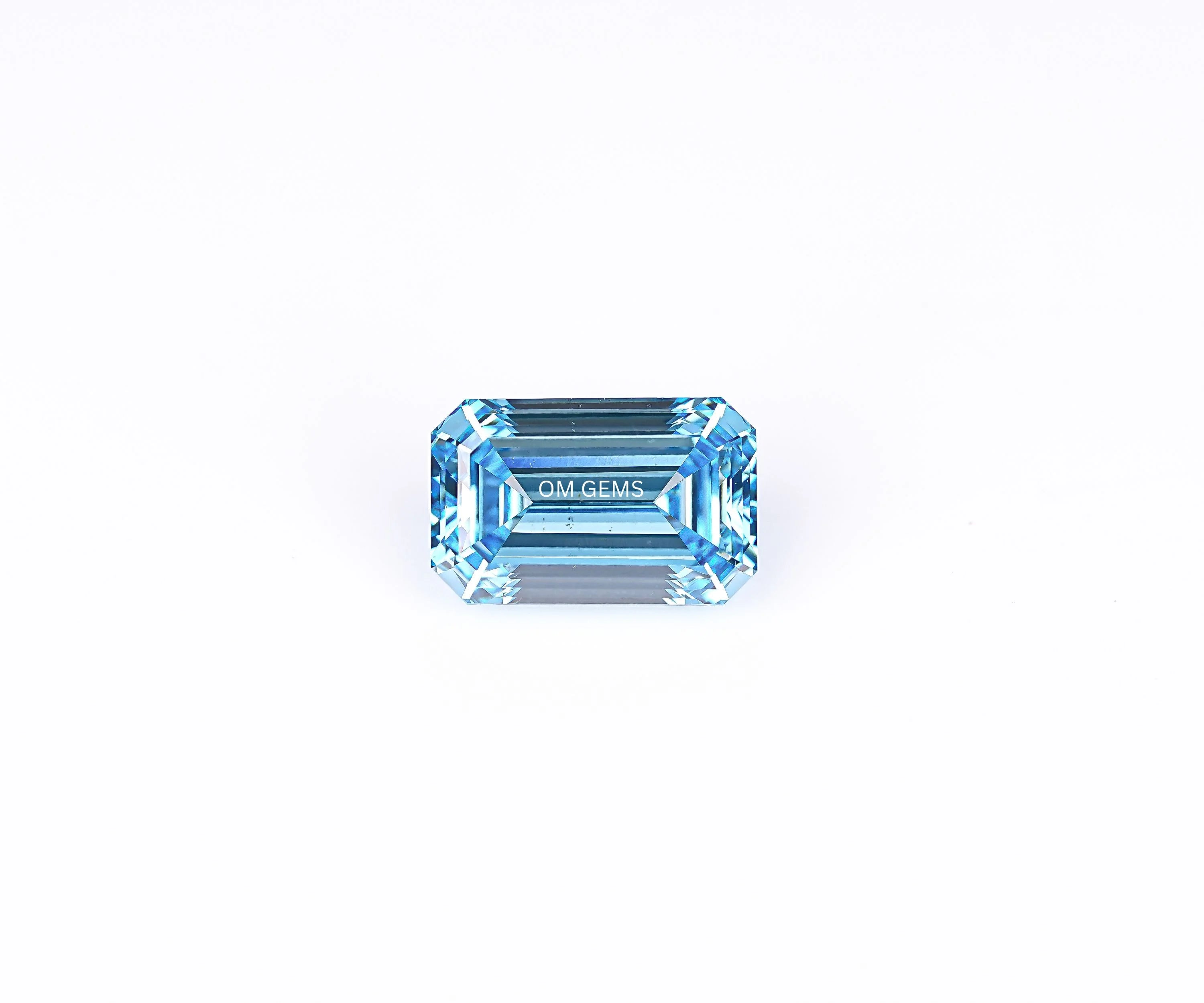 Blue Emerald Cut Lab Loose Diamond