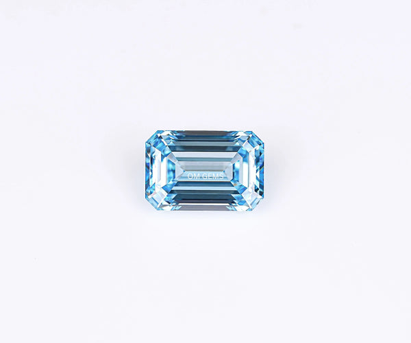 3.06 Carat Emerald Cut Lab Grown CVD Diamond Fancy Blue Color VVS2 Clarity