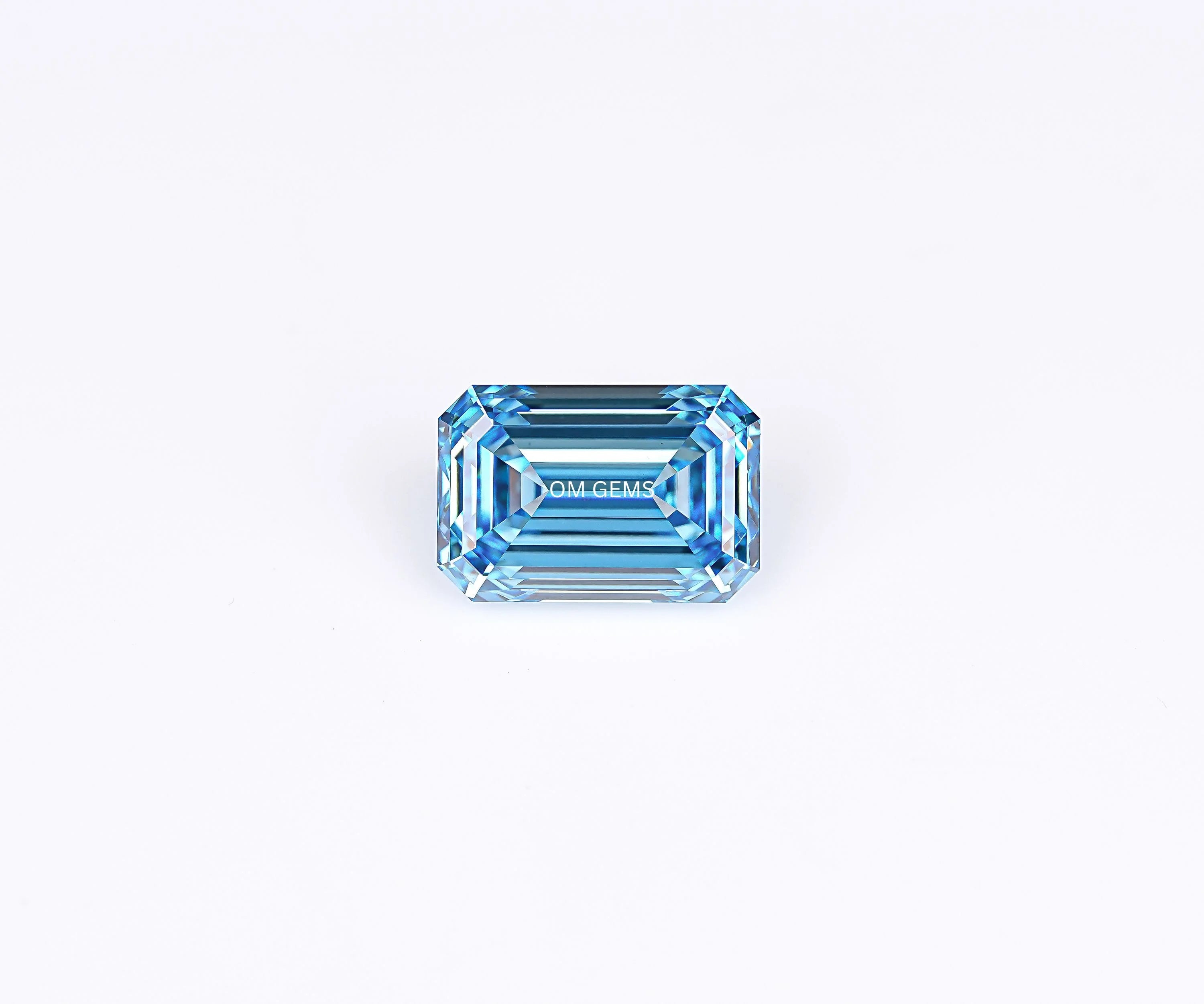 Blue Emerald Shaped Lab Grown Diamond