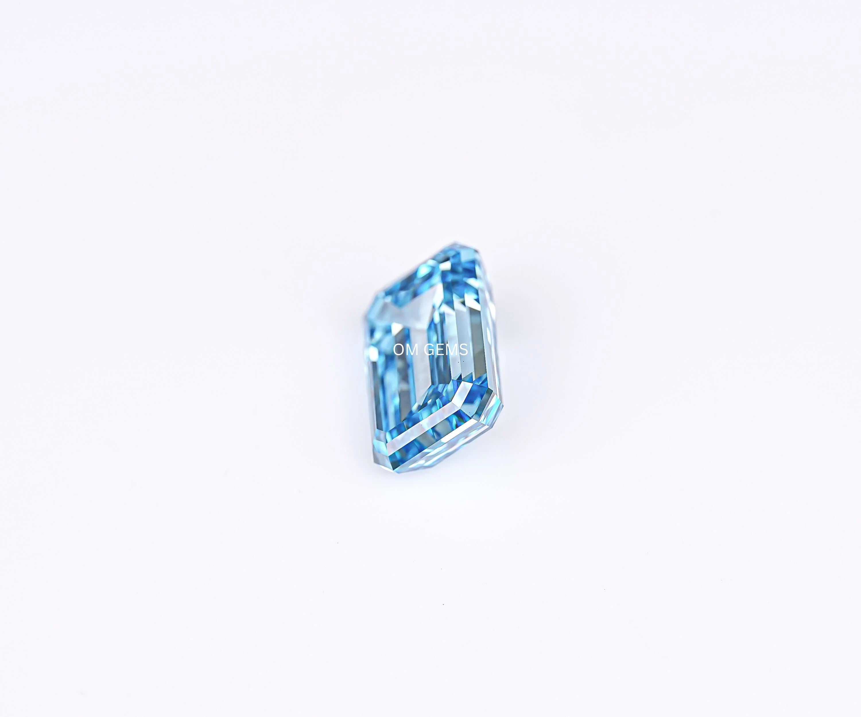 Blue Emerald Shaped Lab Grown Diamond