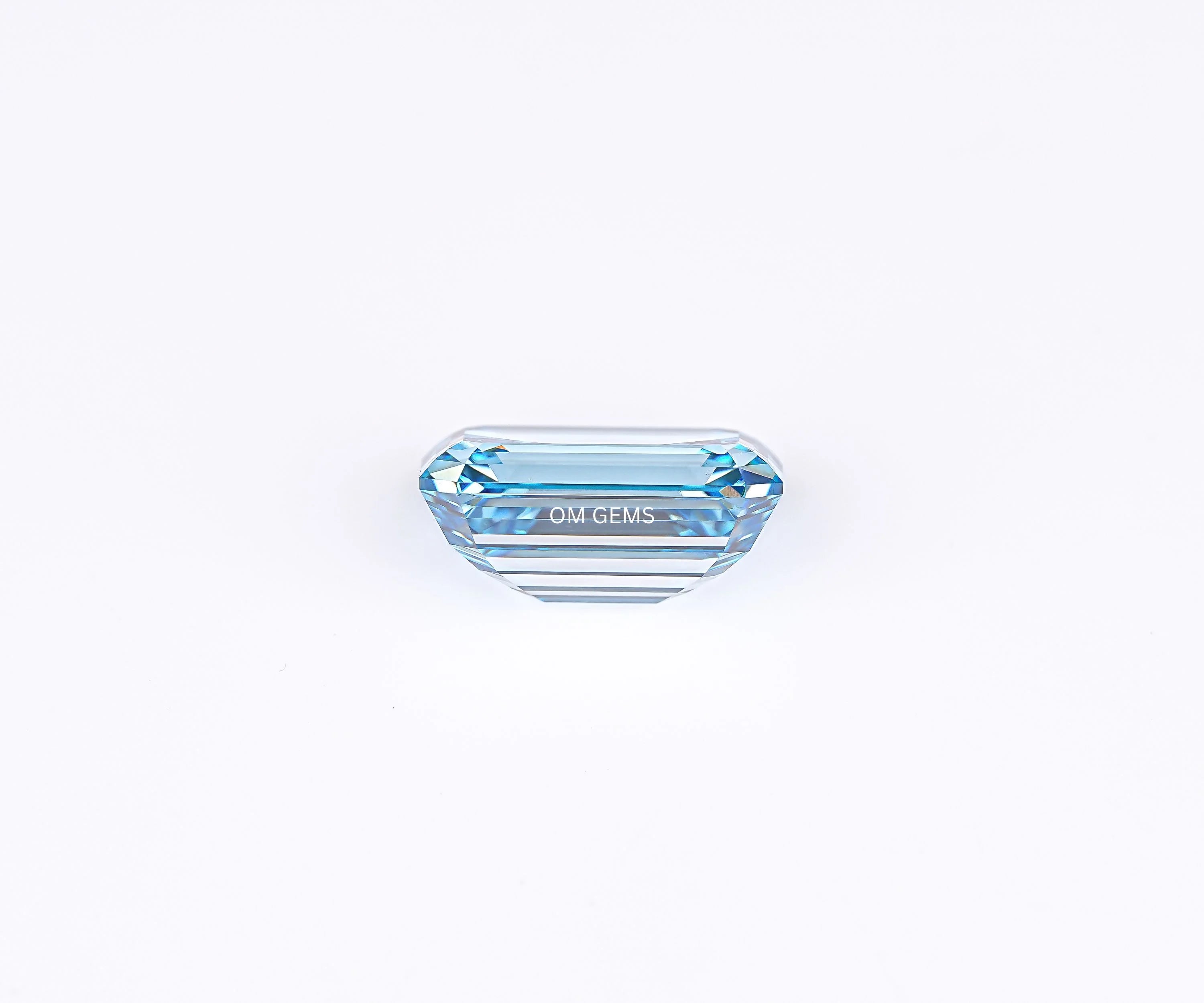 Blue Emerald Shaped Lab Grown Diamond