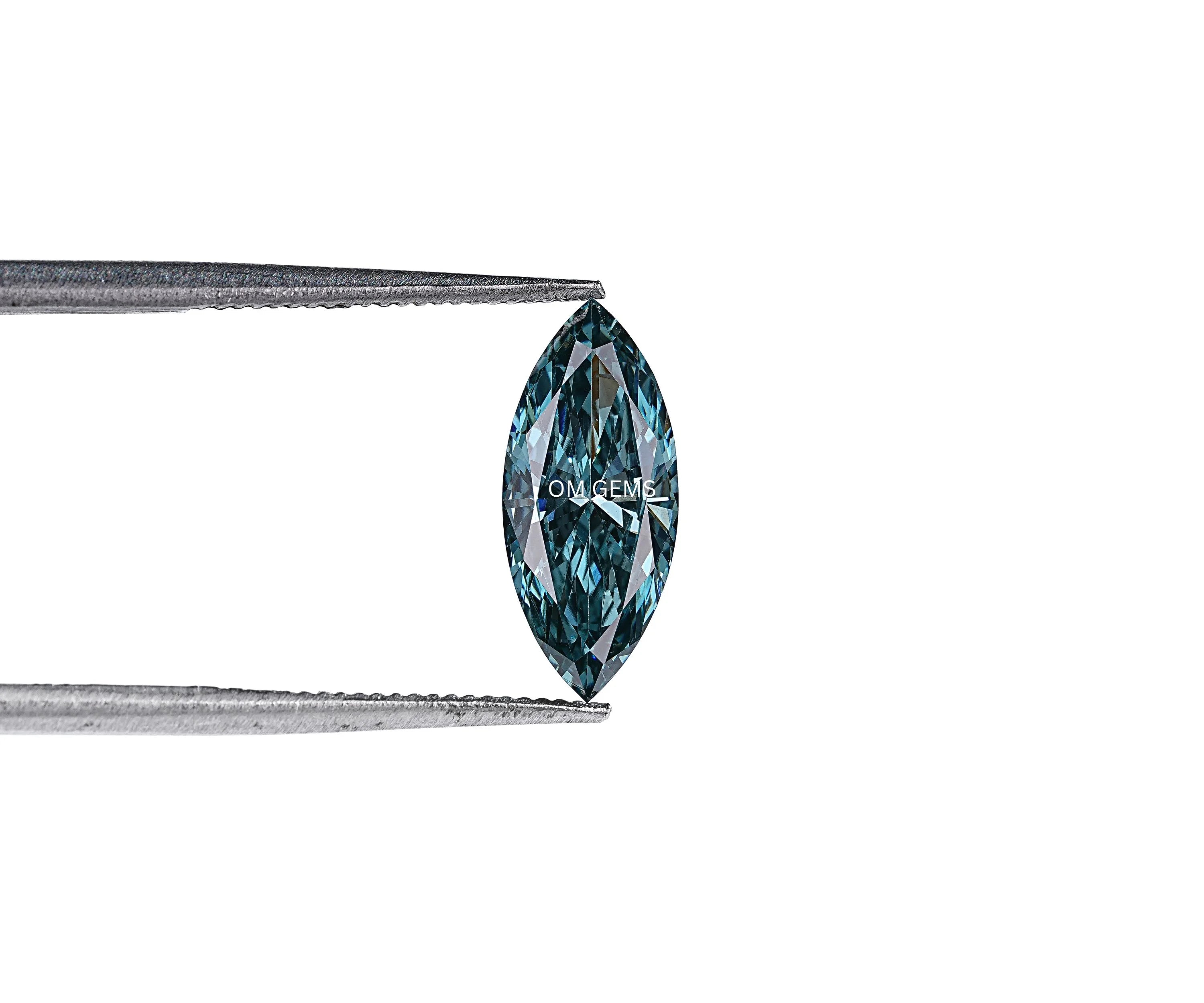 Blue Marquise Cut Lab Grown Diamond