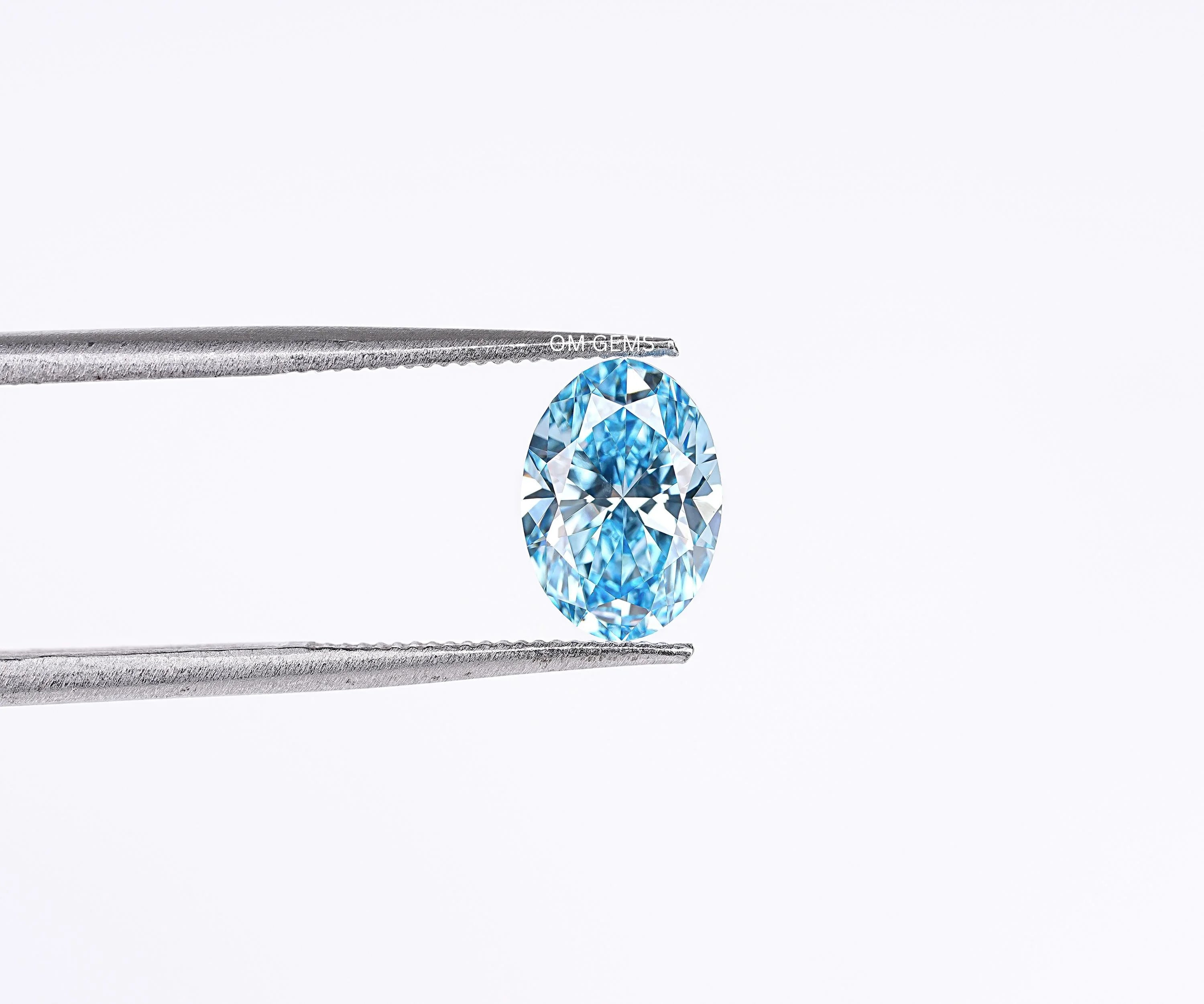 Blue Oval Cut Lab Grown Loose Diamond