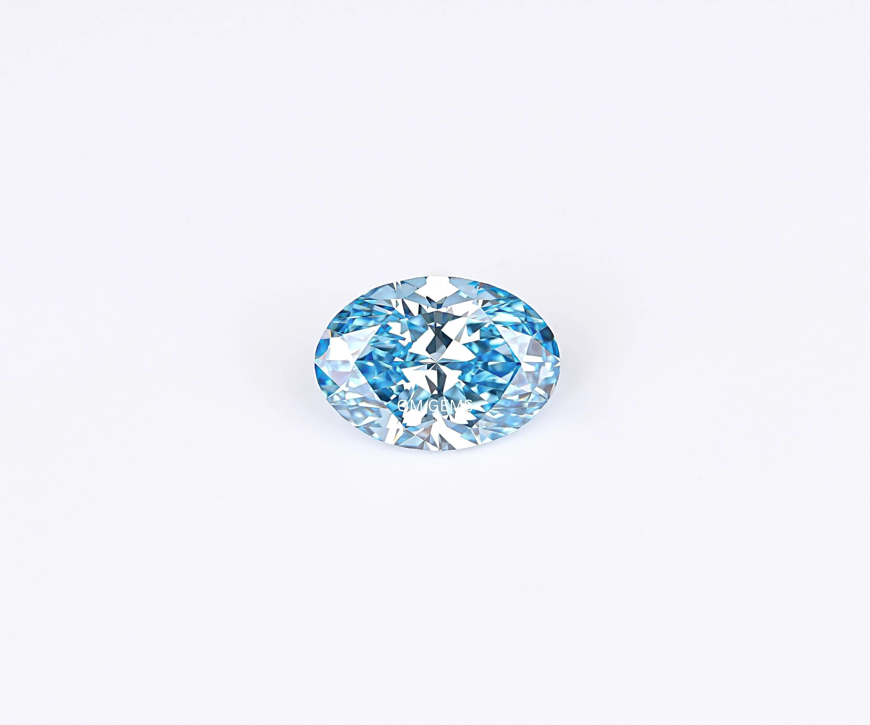 Blue Oval Cut Lab Grown Loose Diamond