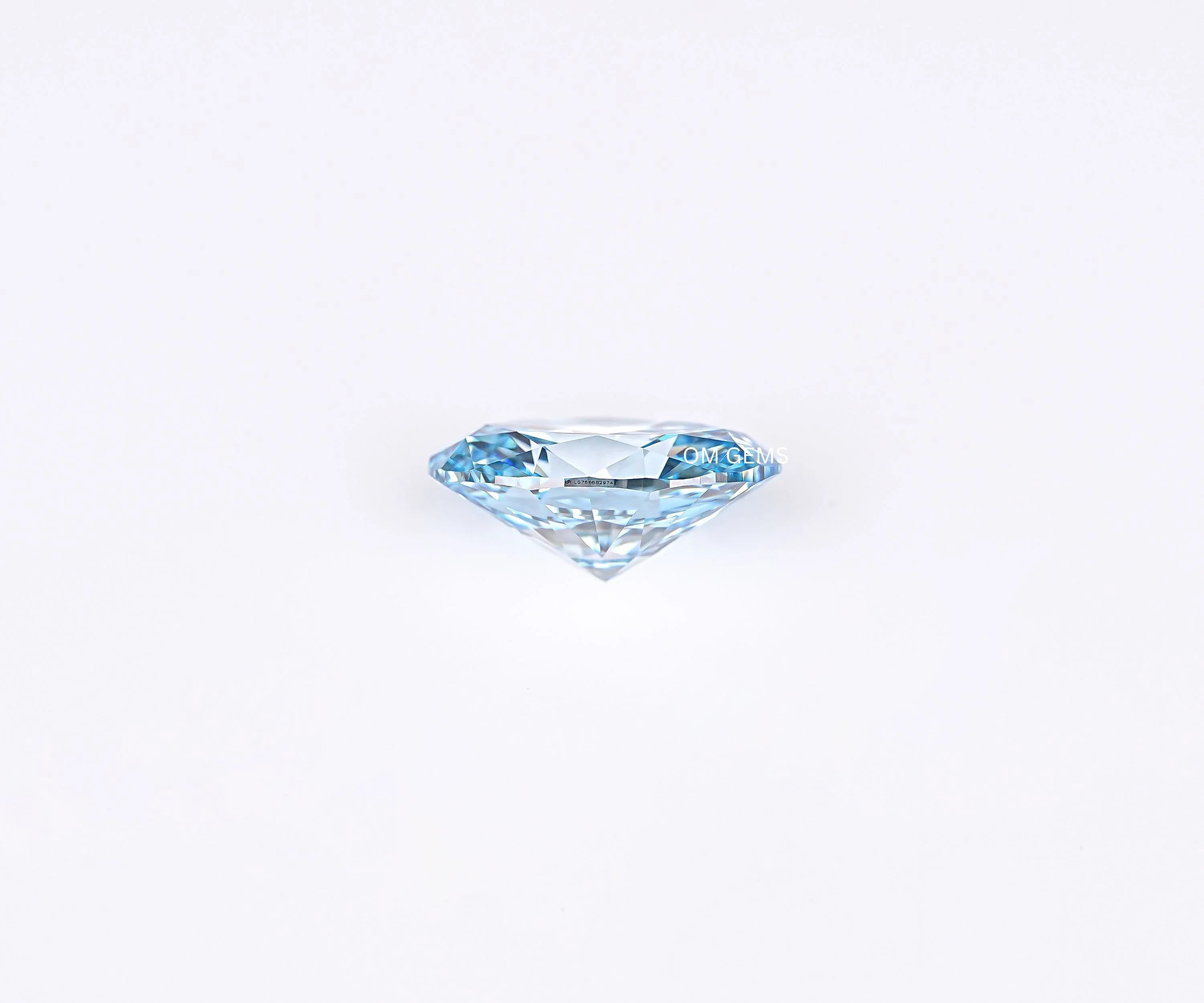 Blue Oval Cut Lab Grown Loose Diamond