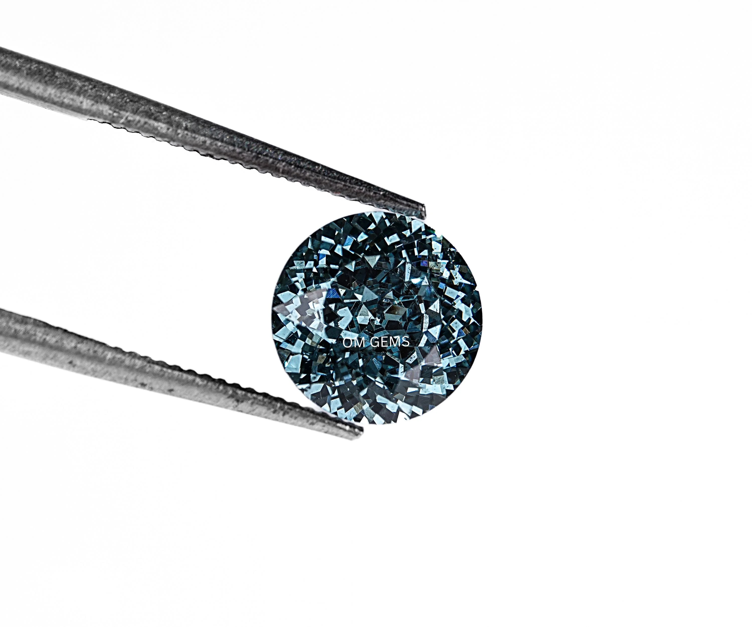 Blue Portuguese Round Cut Lab Grown Diamond