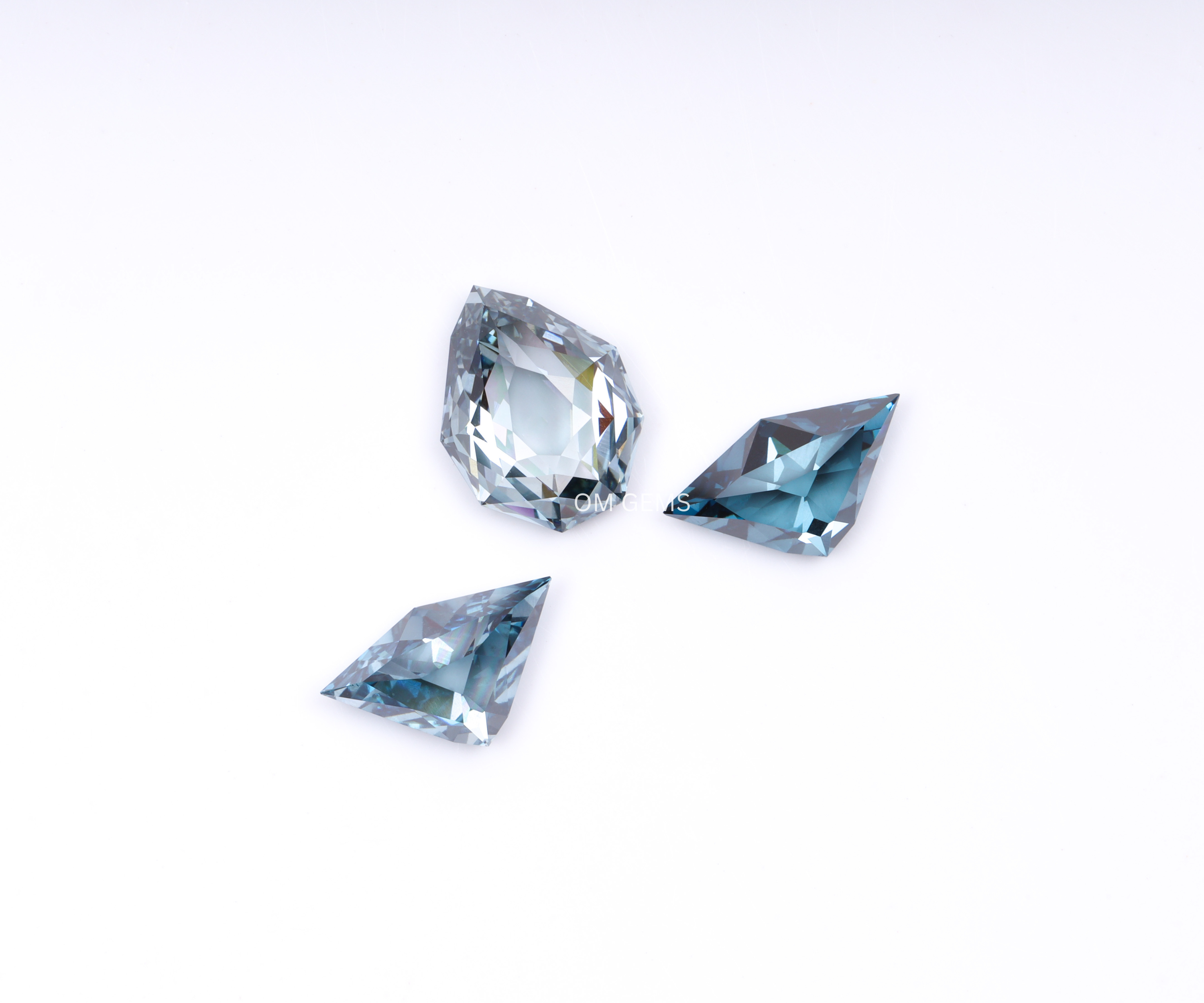Blue Shield Cut Lab Grown Diamond Set