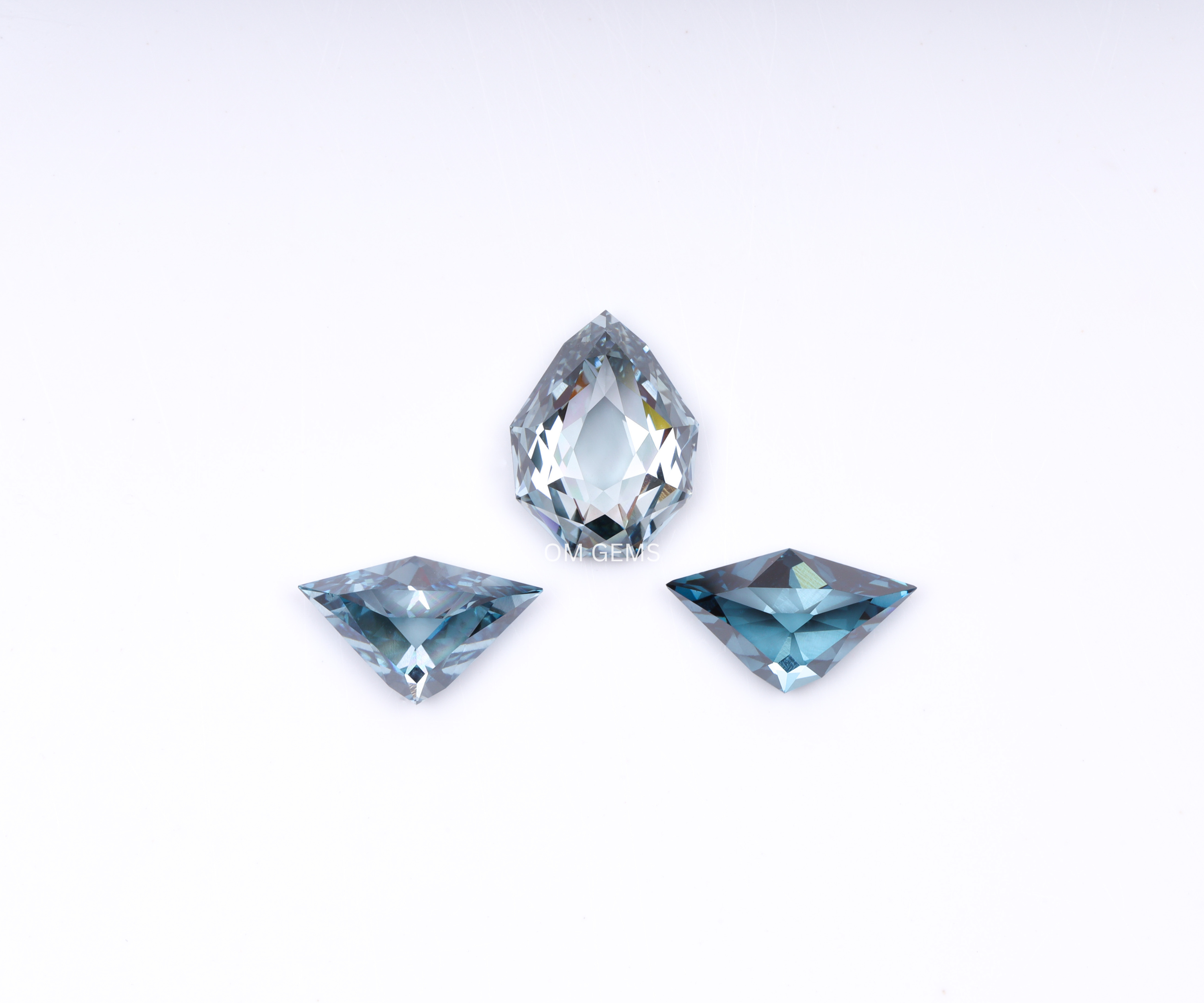 Blue Shield Cut Lab Grown Diamond Set