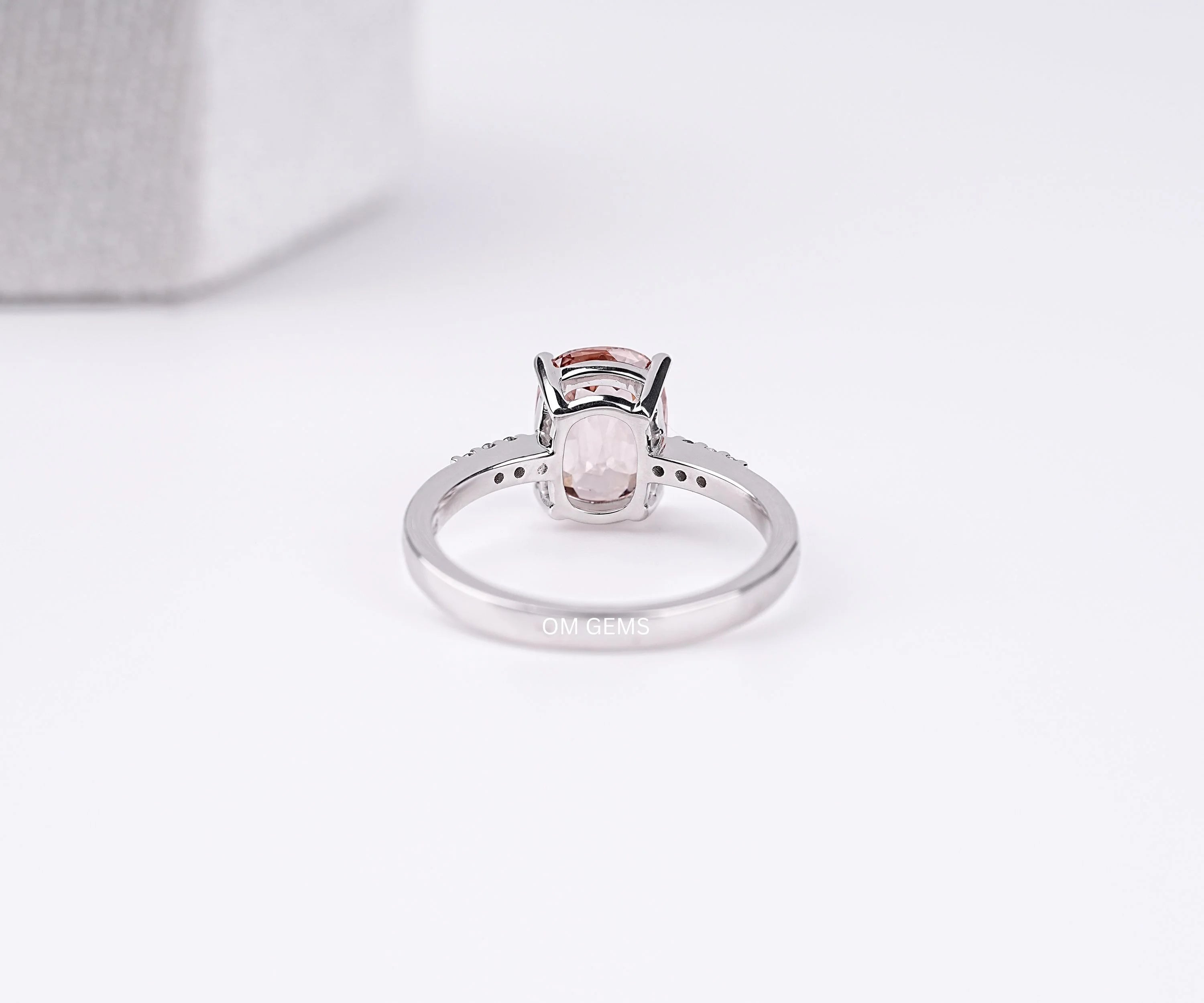 Champagne Cushion Solitaire Diamond Engagement Ring
