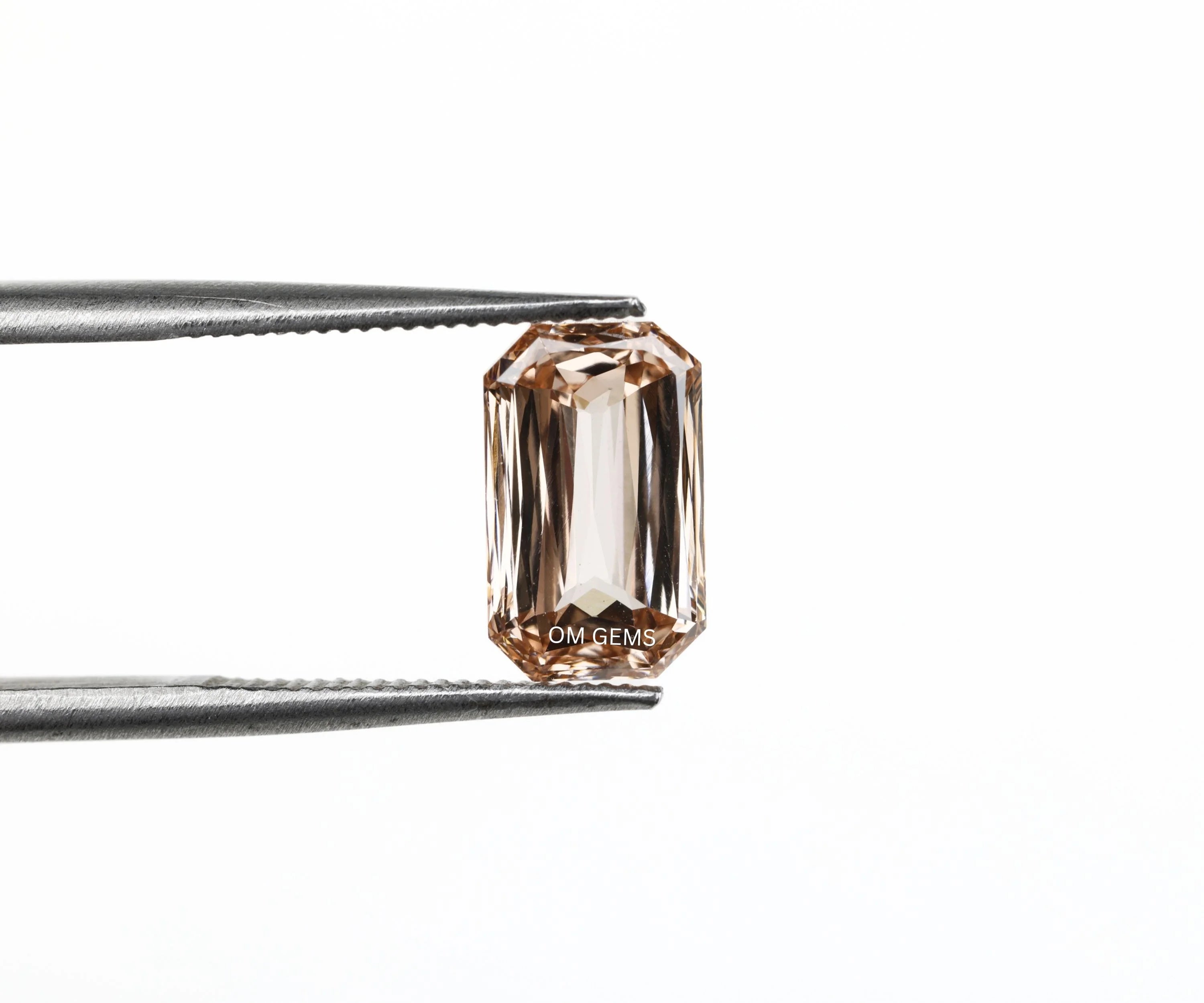 Champagne Emerald Cut Lab Grown Diamond