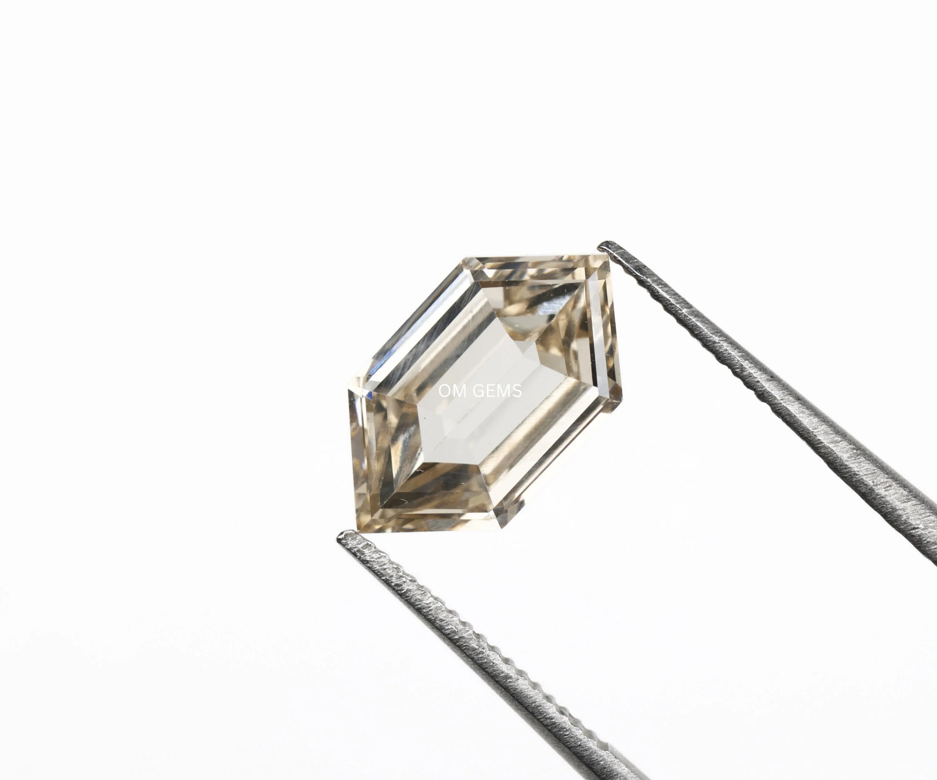 Champagne Hexagon Cut Lab Grown Diamond