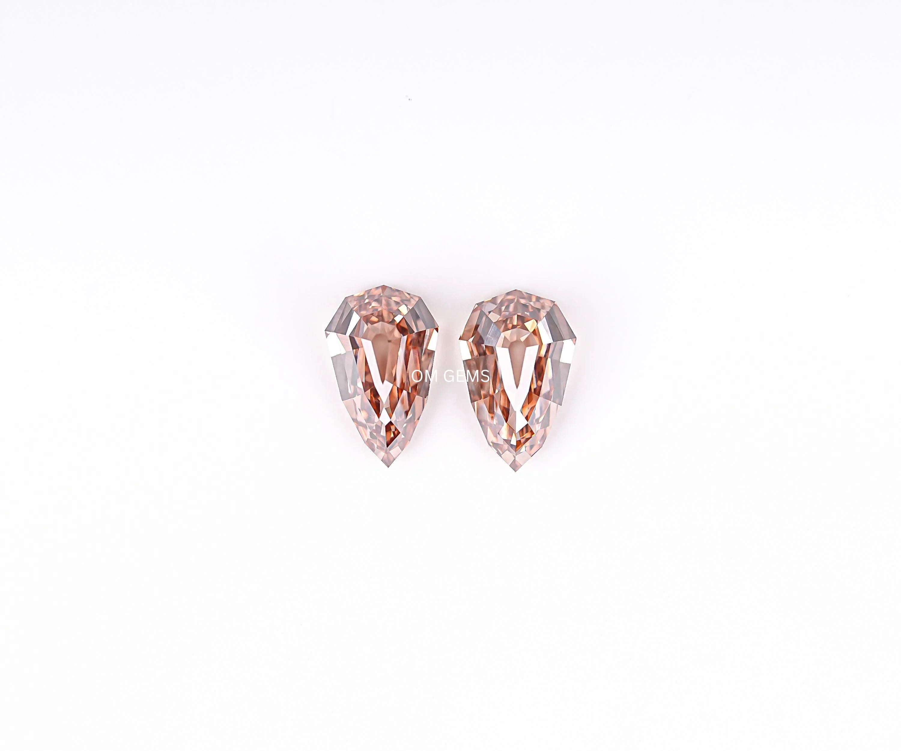 Champagne Shield Cut Lab Diamond Matching Pair