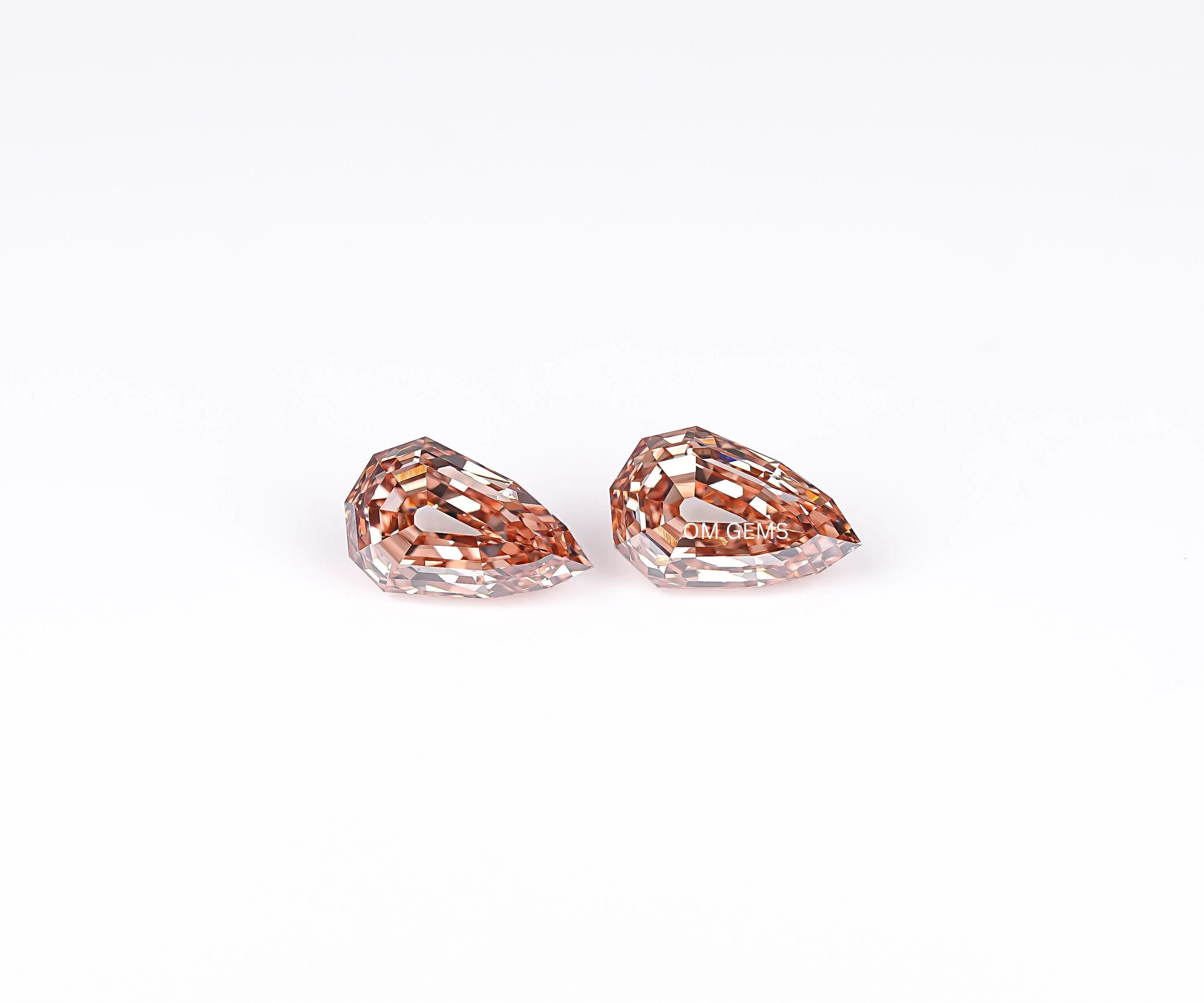 Champagne Shield Cut Lab Diamond Matching Pair