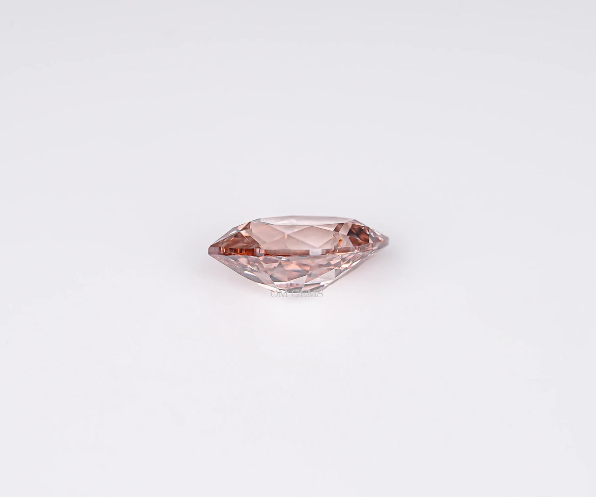 0.87 Carat Fancy Champagne Marquise Old Mine Cut Lab Grown Diamond