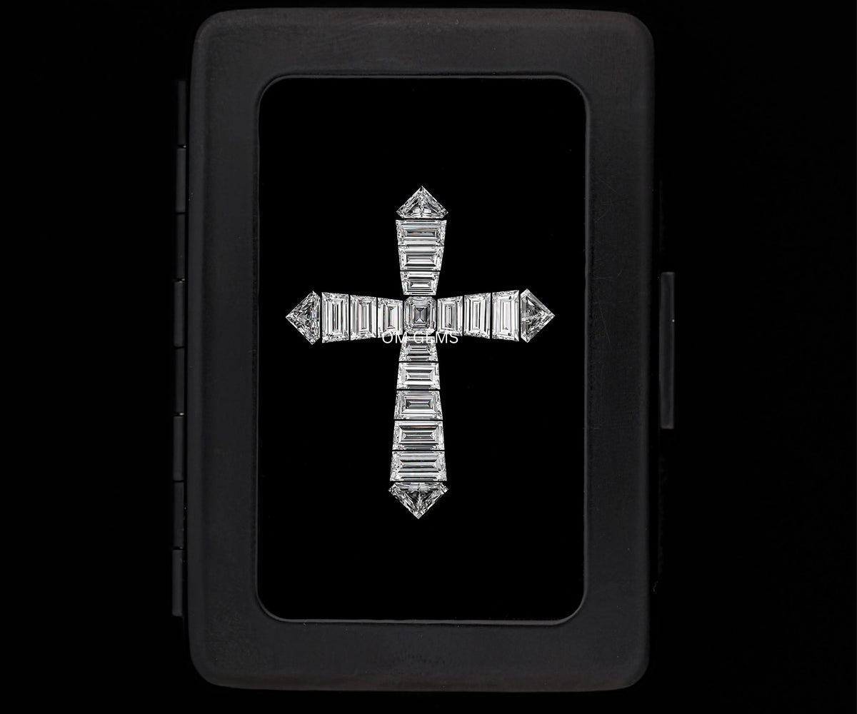 Christ Cross Shape Excellent Cut Lab Grown Diamond Set