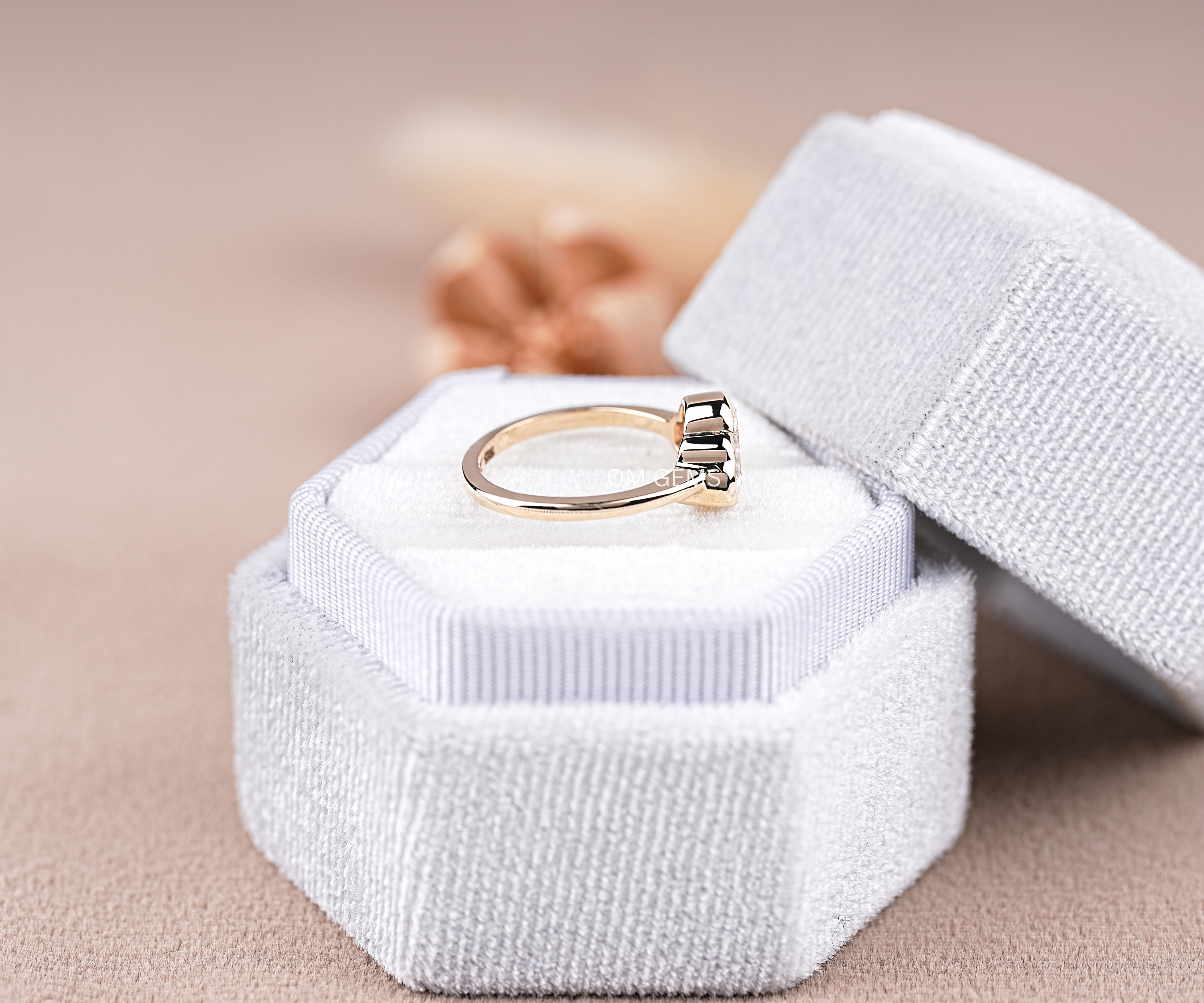 Lab Grown Cloud Shape Diamond Bezel Set Ring