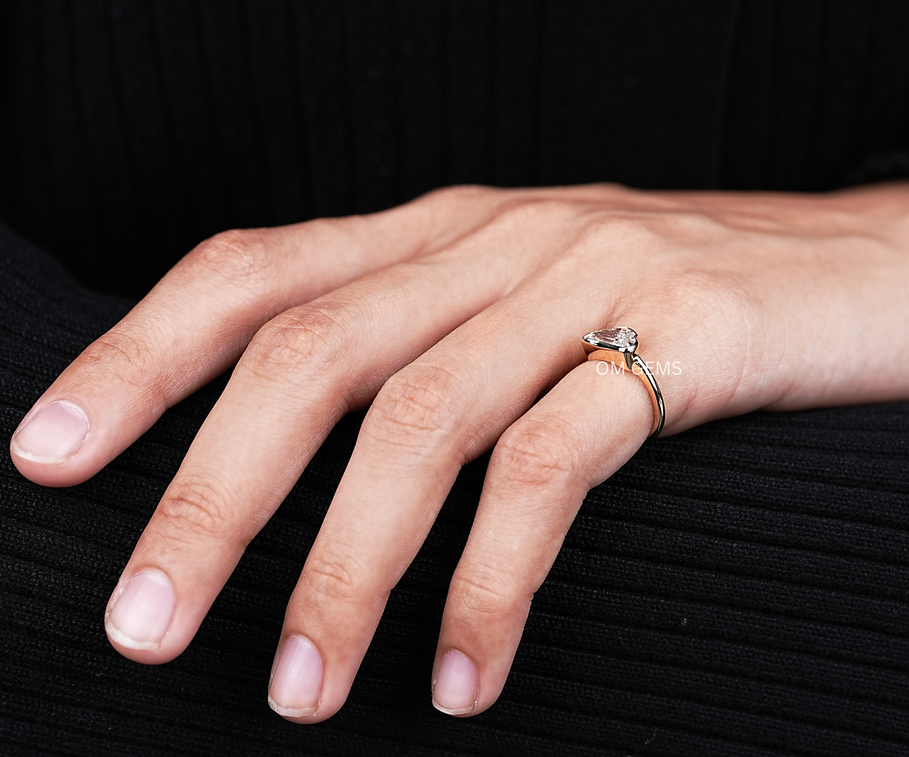Cloud Shape Lab Grown Diamond Solitaire Ring