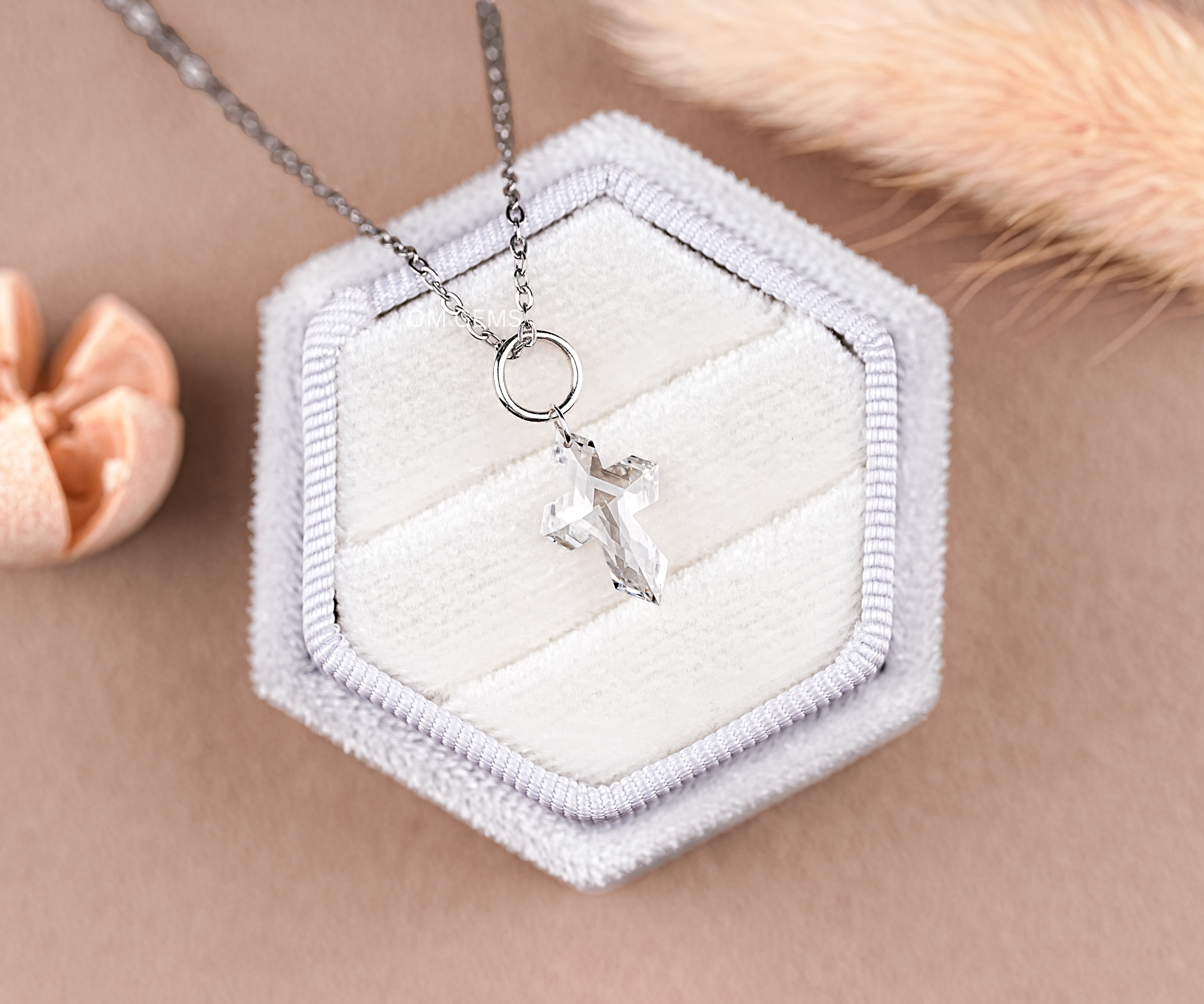Criss Cross Lab Grown Diamond Solitaire Pendant
