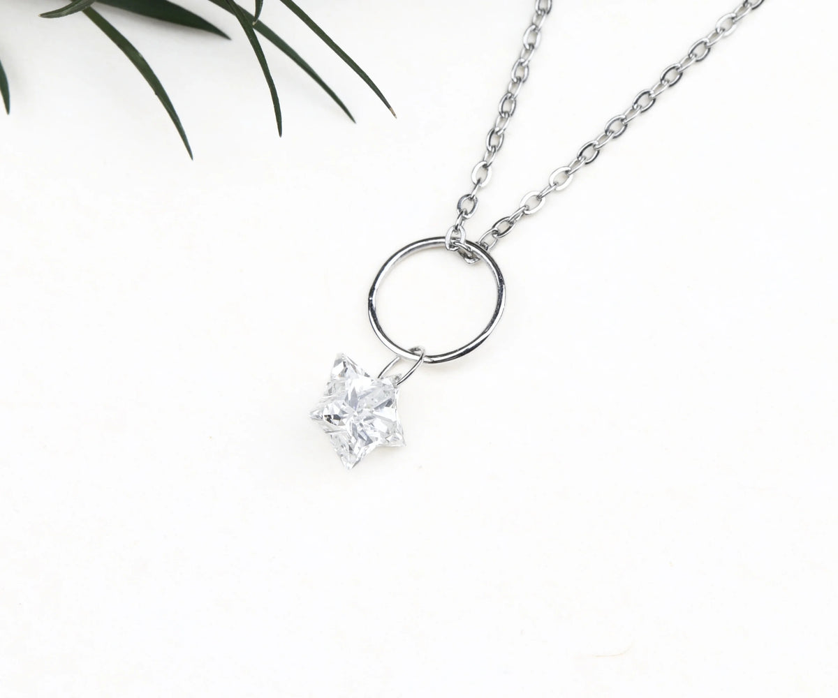 Drop Star Shape Lab Grown Diamond Gift for Her Pendant