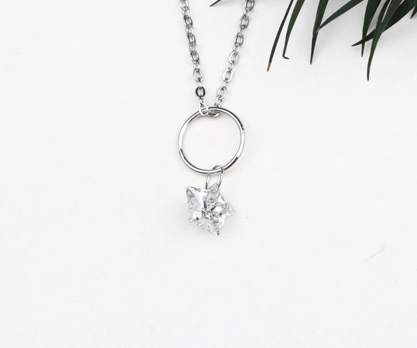 Drop Star Shape Lab Grown Diamond Gift for Her Pendant