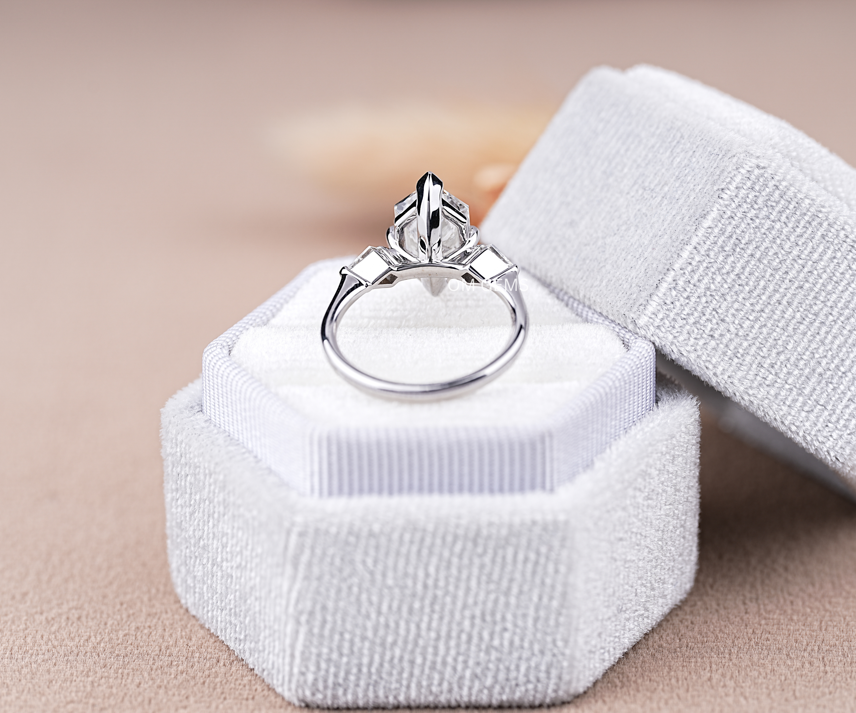 Dutch Marquise Lab Grown Diamond Ring In 18k White Gold