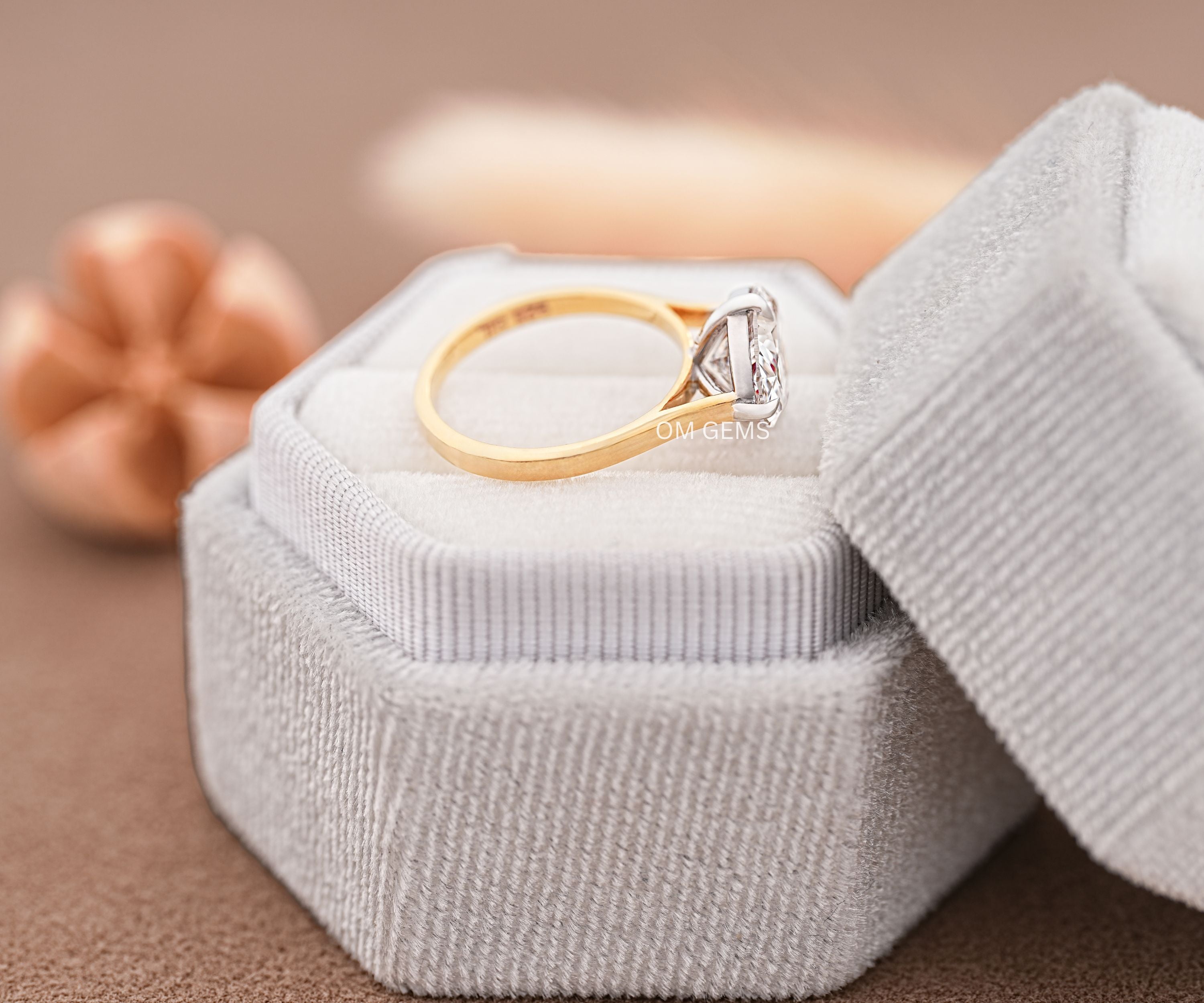 Lab Grown East West Oval Diamond Solitaire Ring