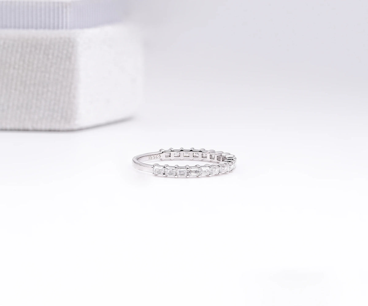 East-West Eternity Baguette Shape Gemstone Wedding Band