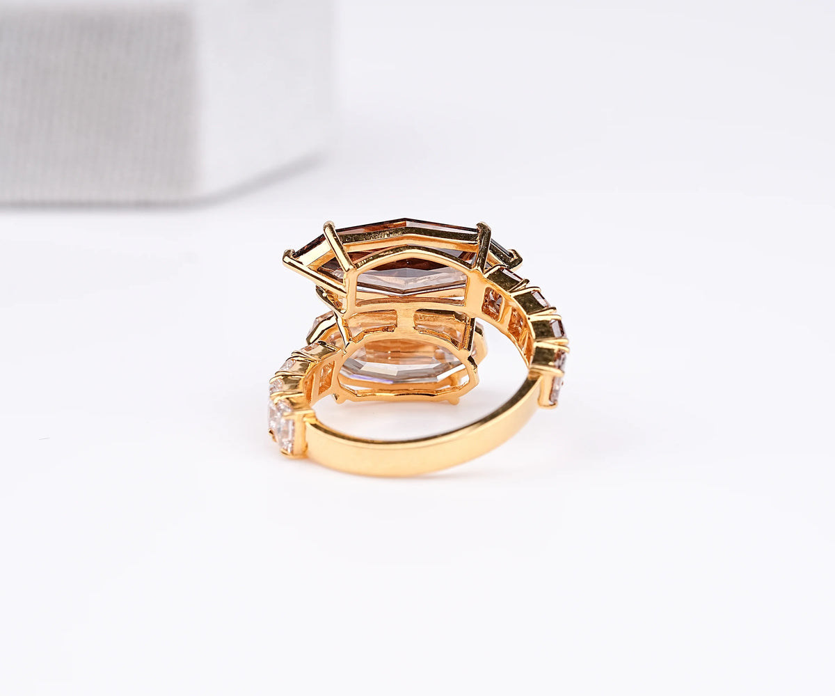 Toi Et Moi Bypass Marquise And Oval Lab Grown Diamond Anniversary Ring