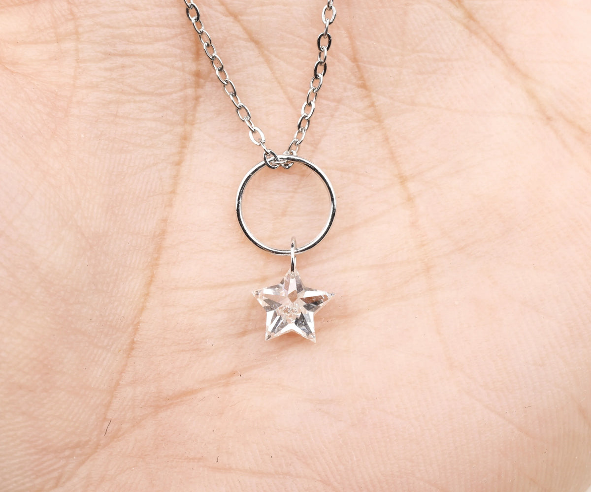Drop Star Shape Lab Grown Diamond Gift for Her Pendant