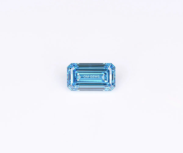 2.03 Carat Emerald Cut Lab Grown CVD Diamond Fancy Blue Color VVS2 Clarity