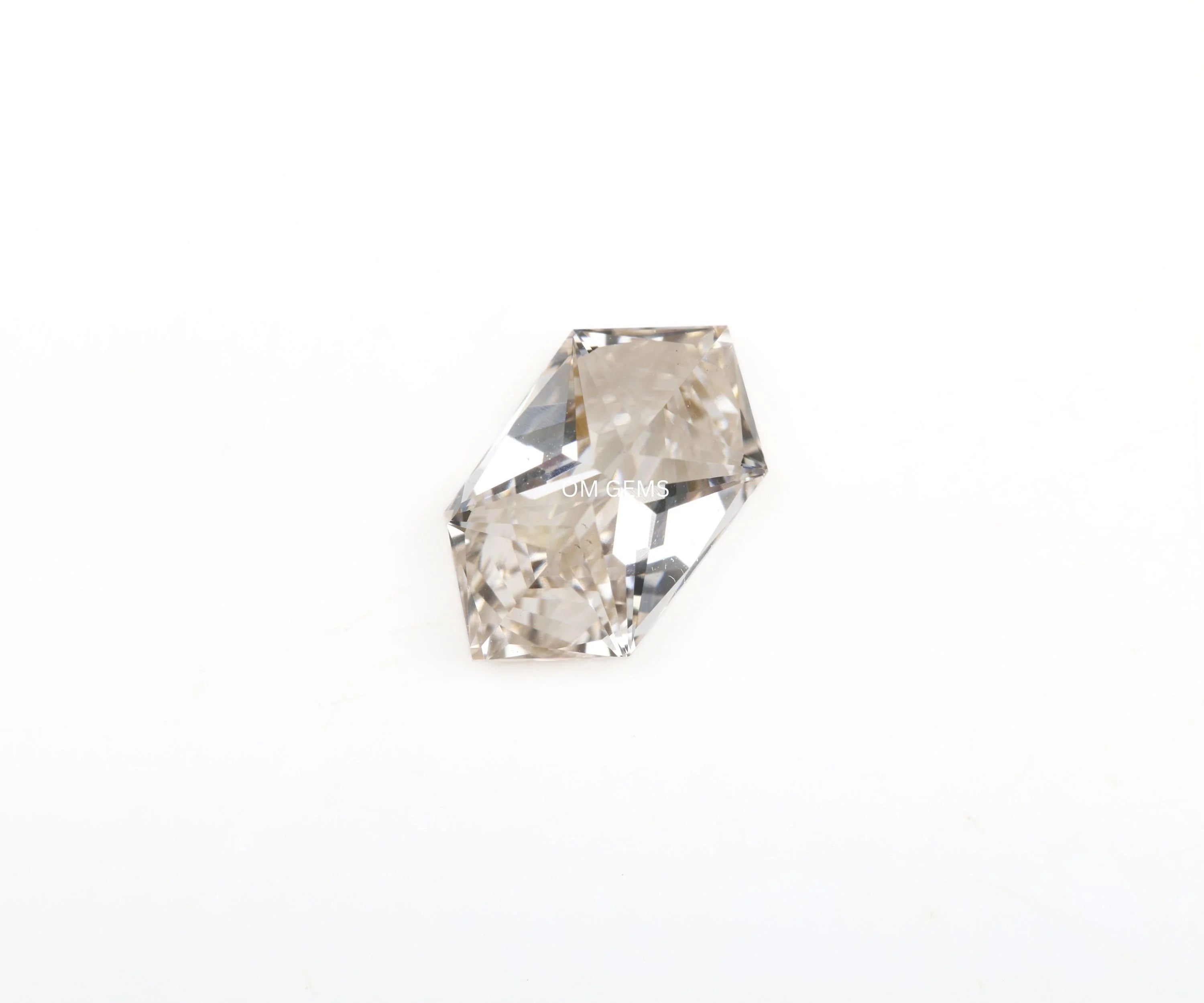 Elongated Hexagon Cut Champagne Lab Diamond