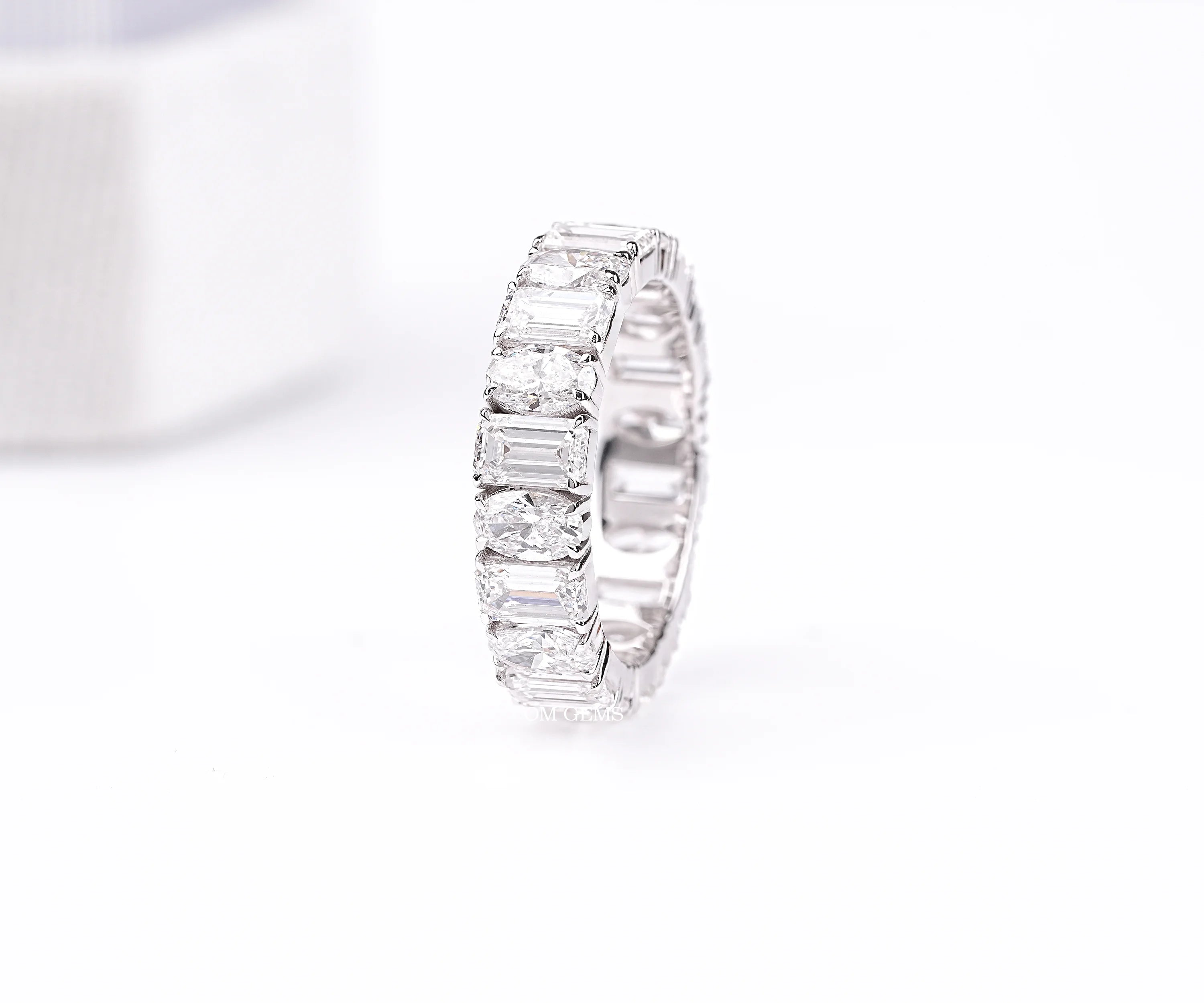 Oval & Emerald Cut Lab Diamond Full Eternity Band