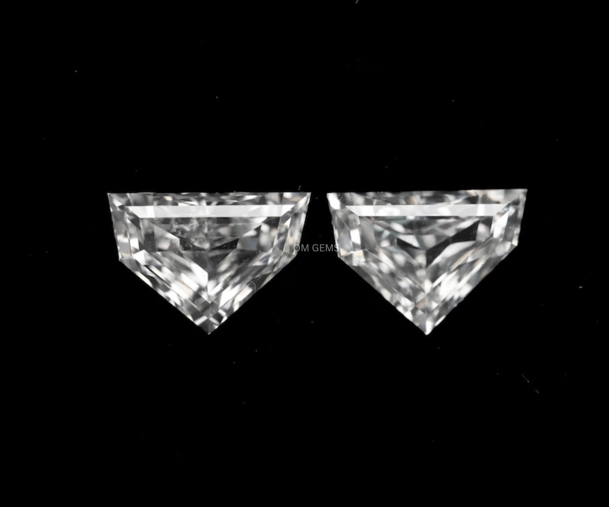2.06 Carat Epaulette Shape Full Cut Lab Created Matched Diamond Pair