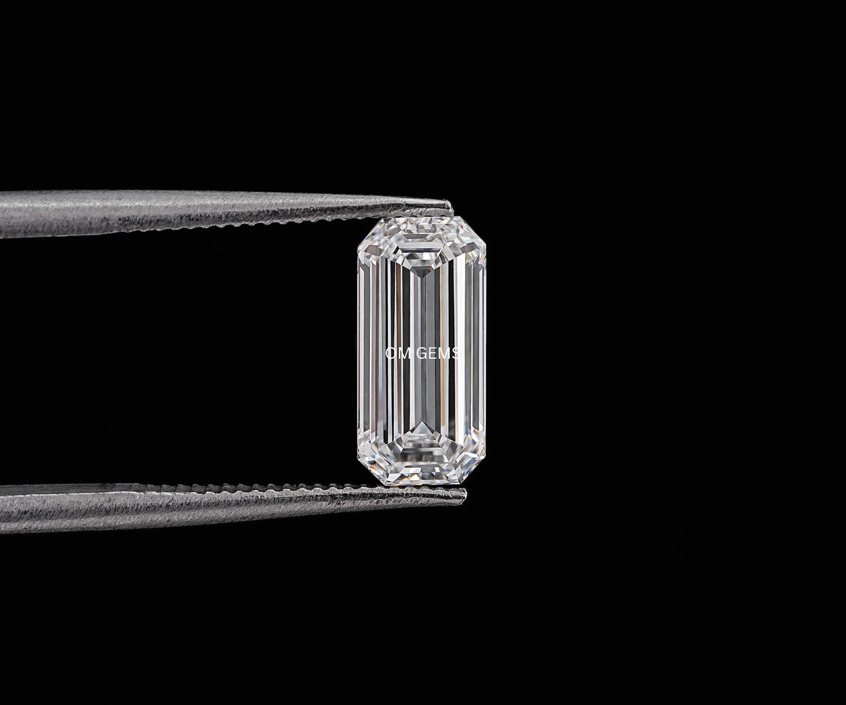 Elongated Emerald Excellent Cut Lab Created Diamond