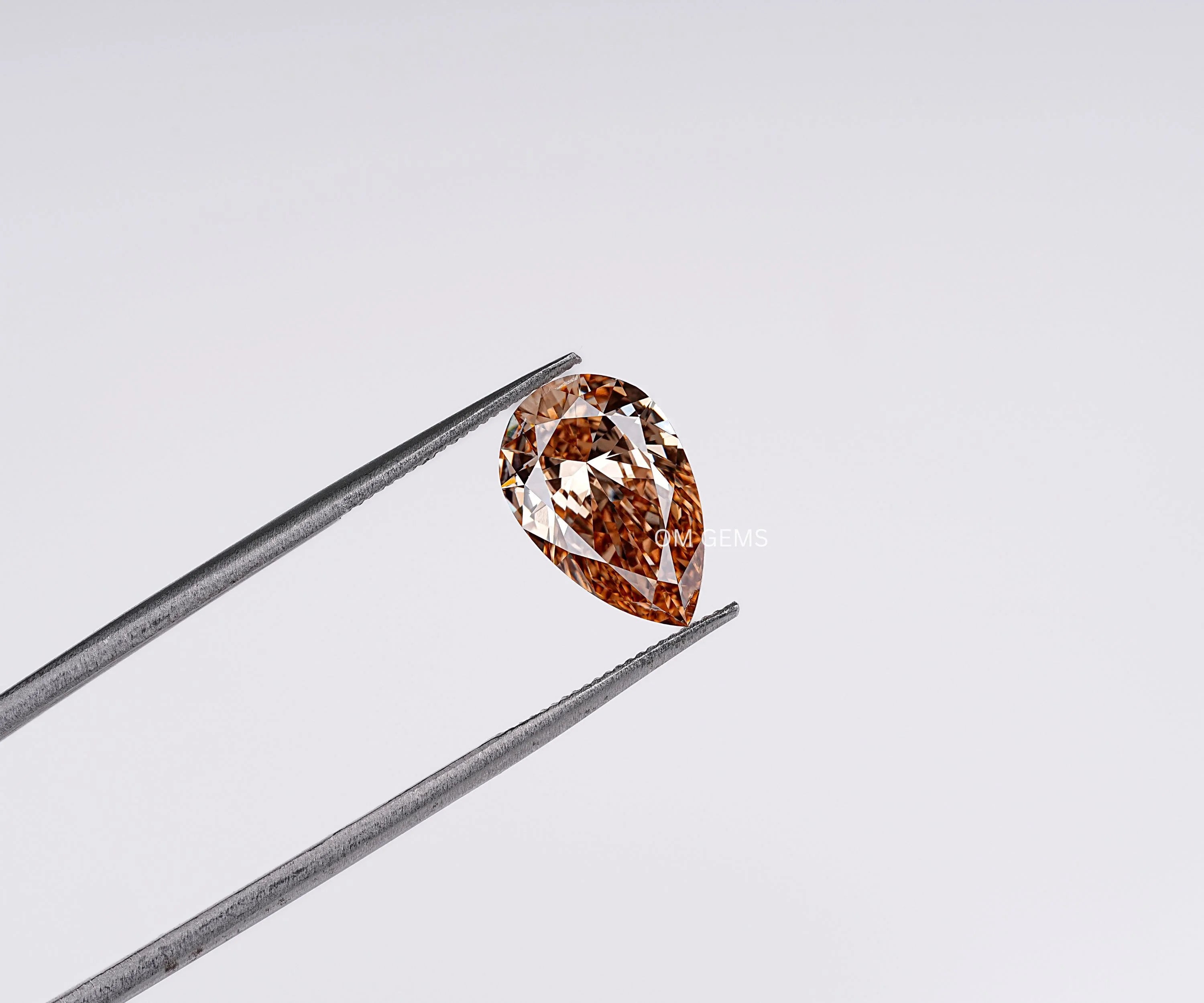 Fancy Brown Pear Cut Lab Grown Loose Diamond