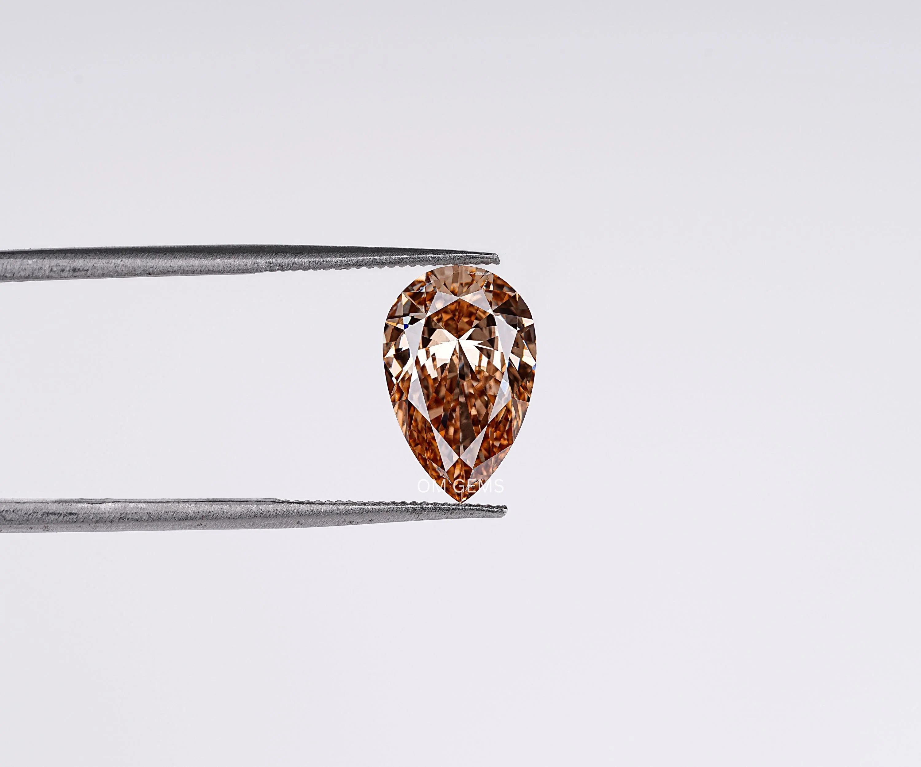 Fancy Brown Pear Cut Lab Grown Loose Diamond