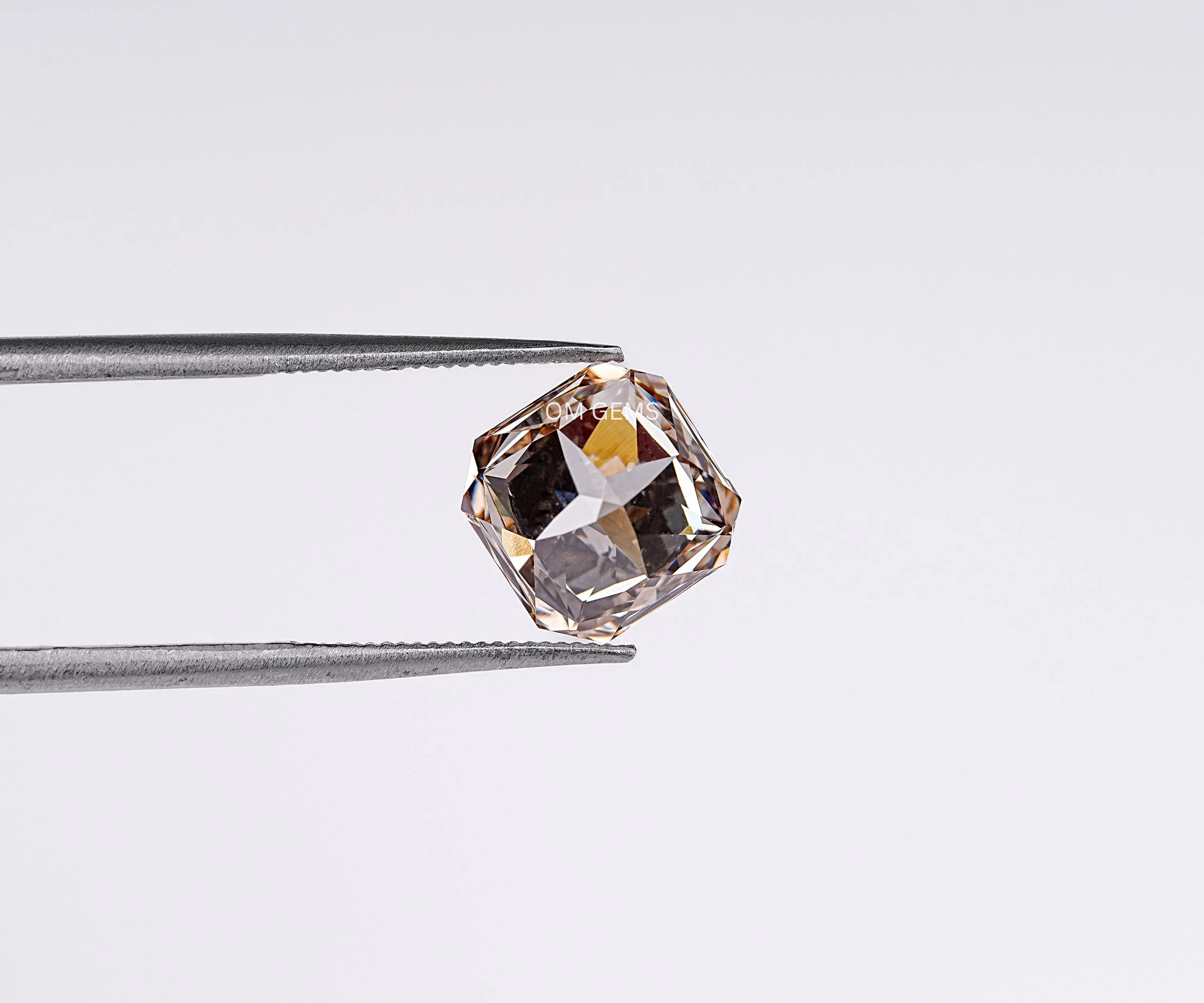 Fancy Champagne Asscher Cut Lab Loose Diamond