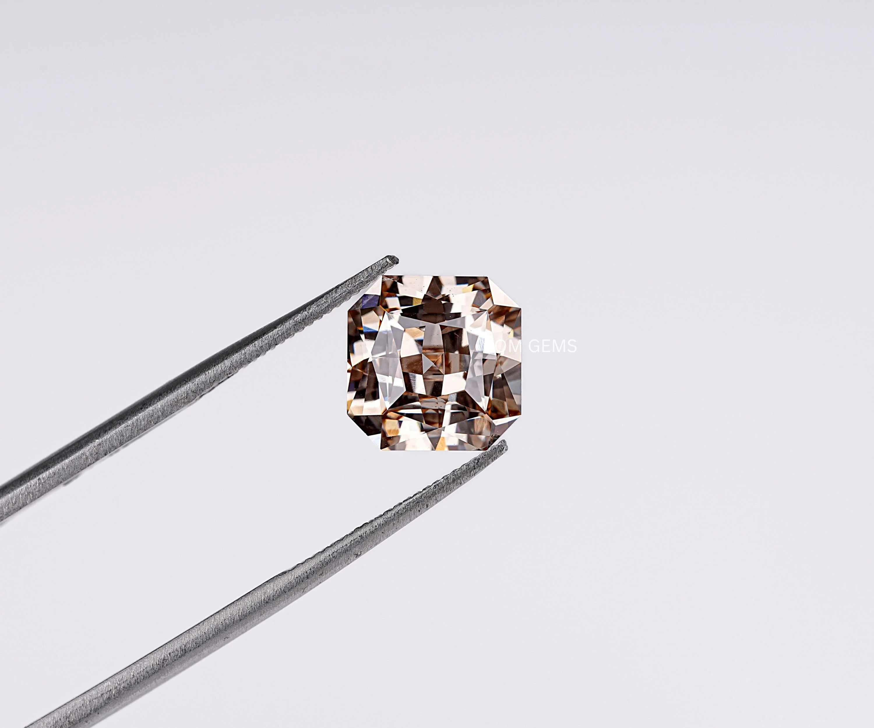 Fancy Champagne Asscher Cut Lab Loose Diamond