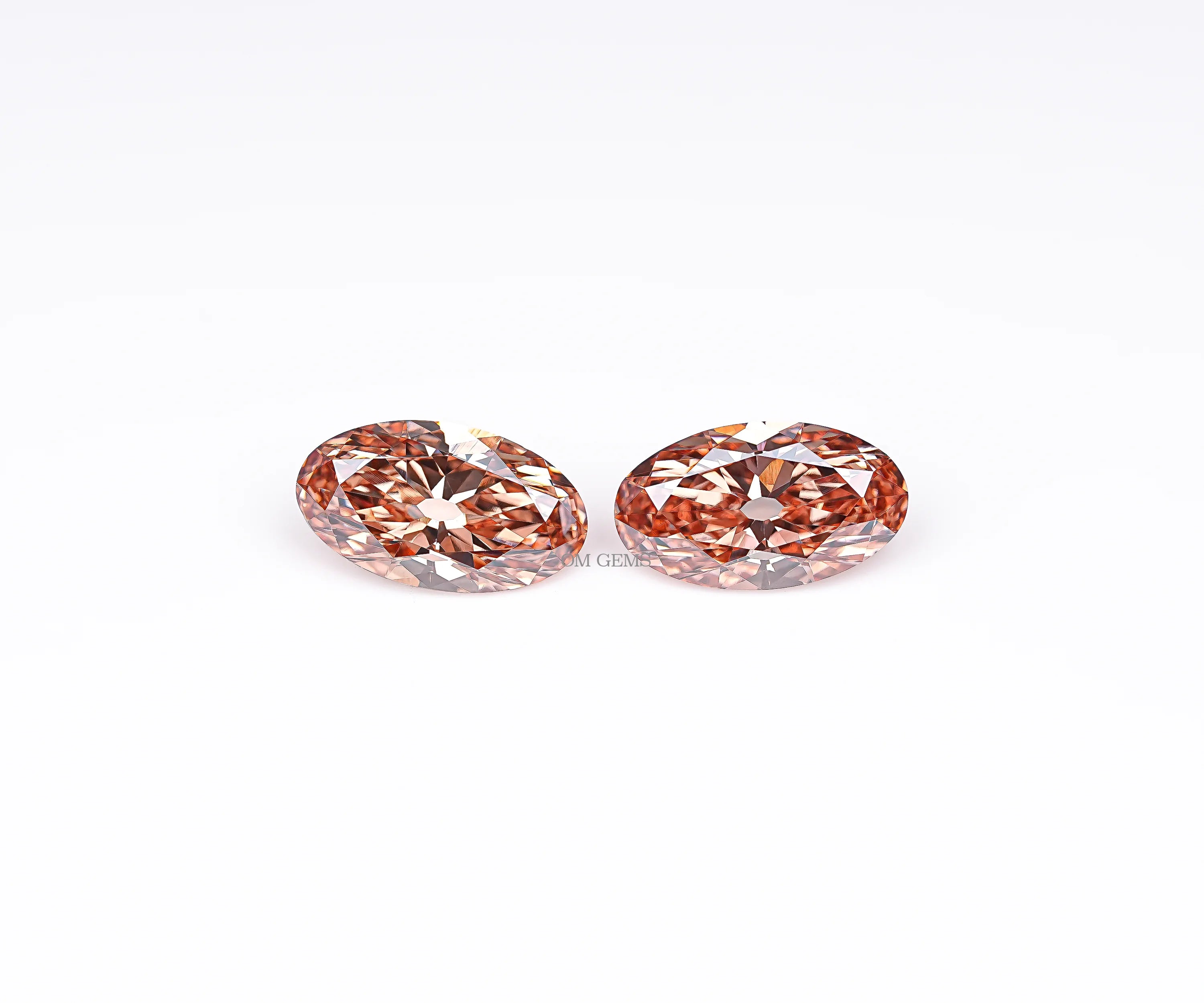 Fancy Champagne Oval Lab Loose Diamond Matching Pair