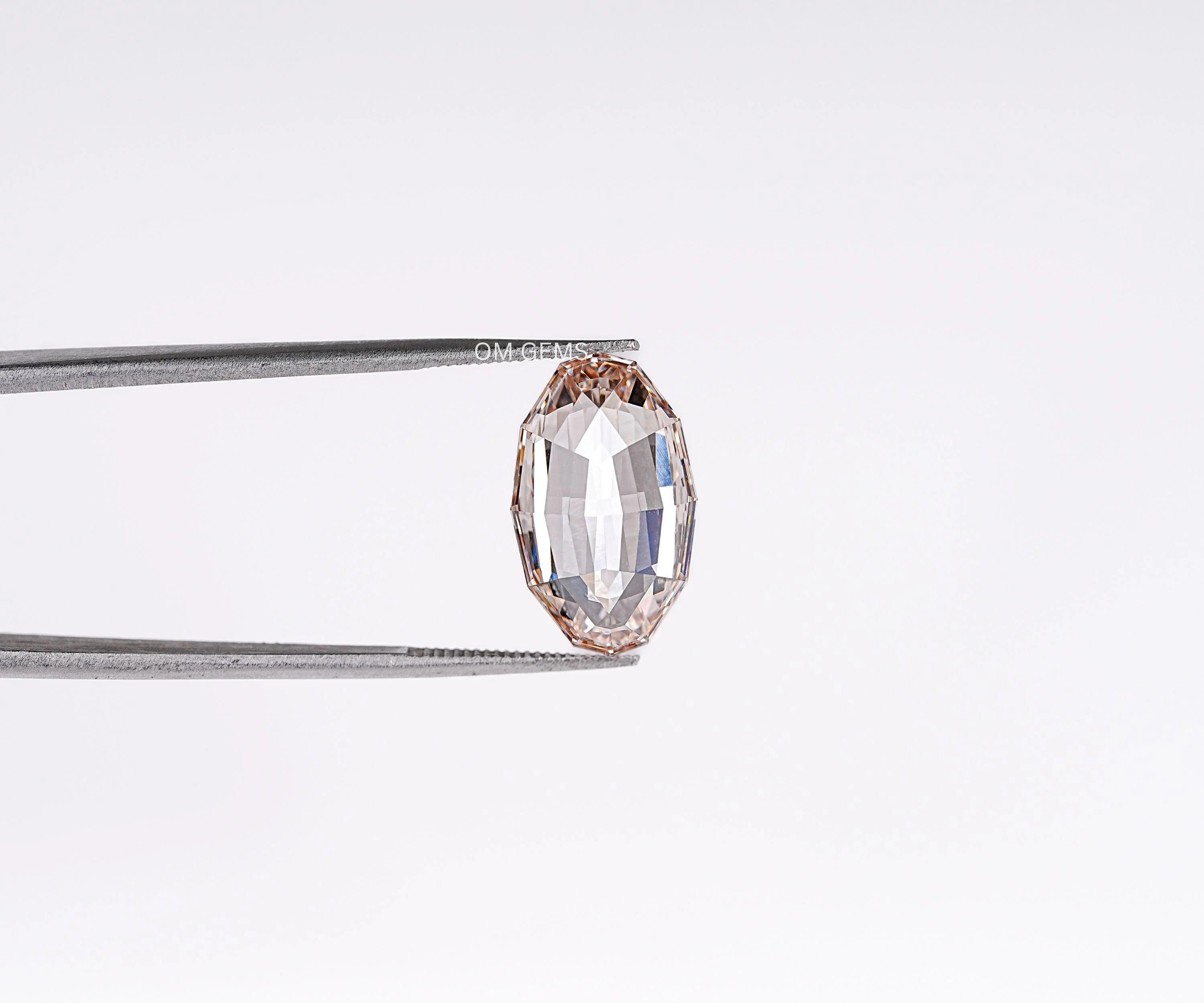 Fancy Champagne Step Cut Oval Lab Loose Diamond